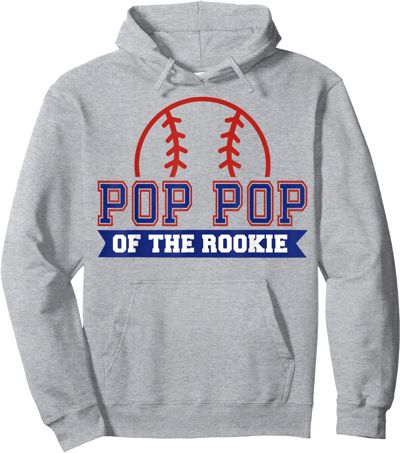 Pop Pop of Rookie 1st Birthday Baseball Theme Matching Party Hoodie - Hoodie | Ash