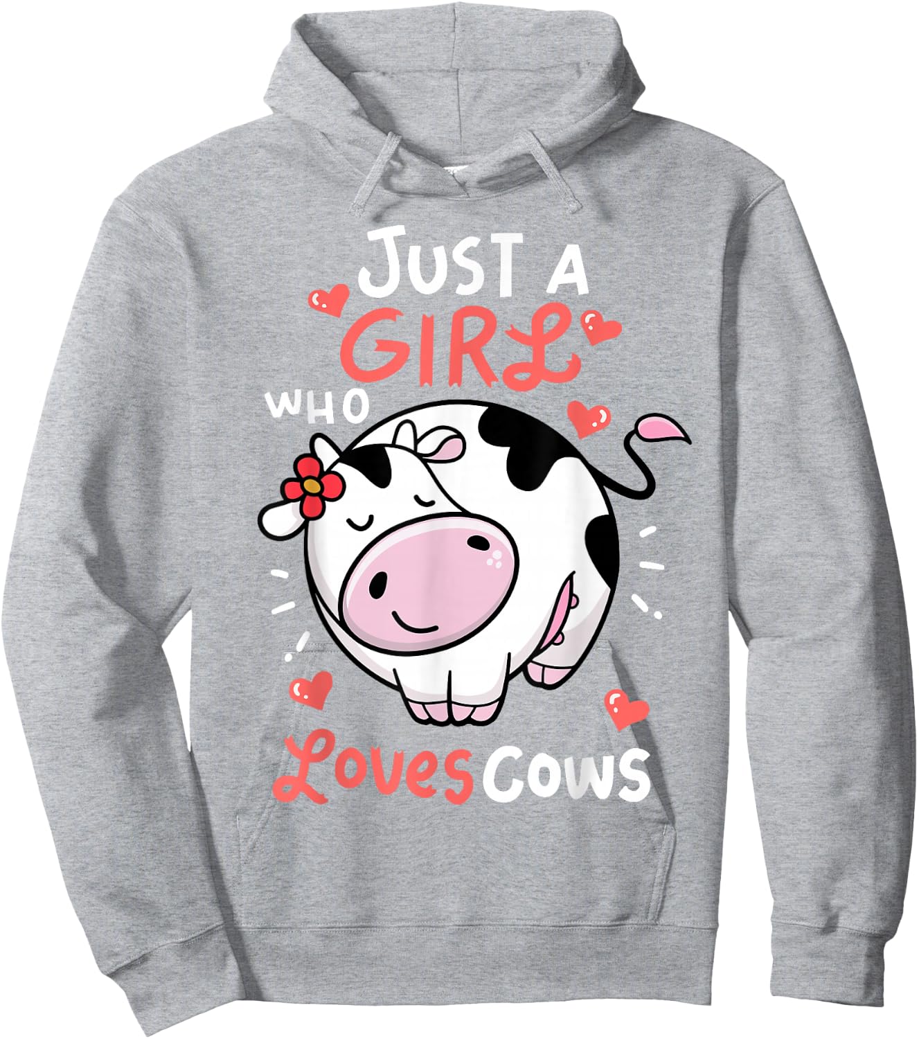Cow-Shirt Just A Girl Who Loves Cows Print Kids Toddler Farm Hoodie - Hoodie | Ash