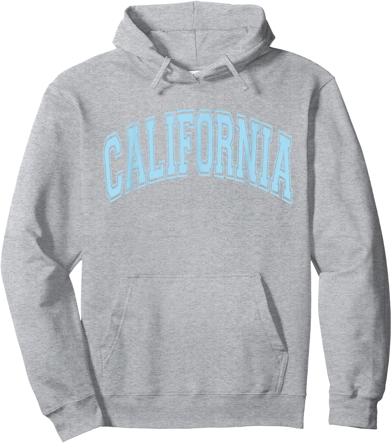 California Arched Style Text White with Light Blue Print Hoodie - Hoodie | Ash