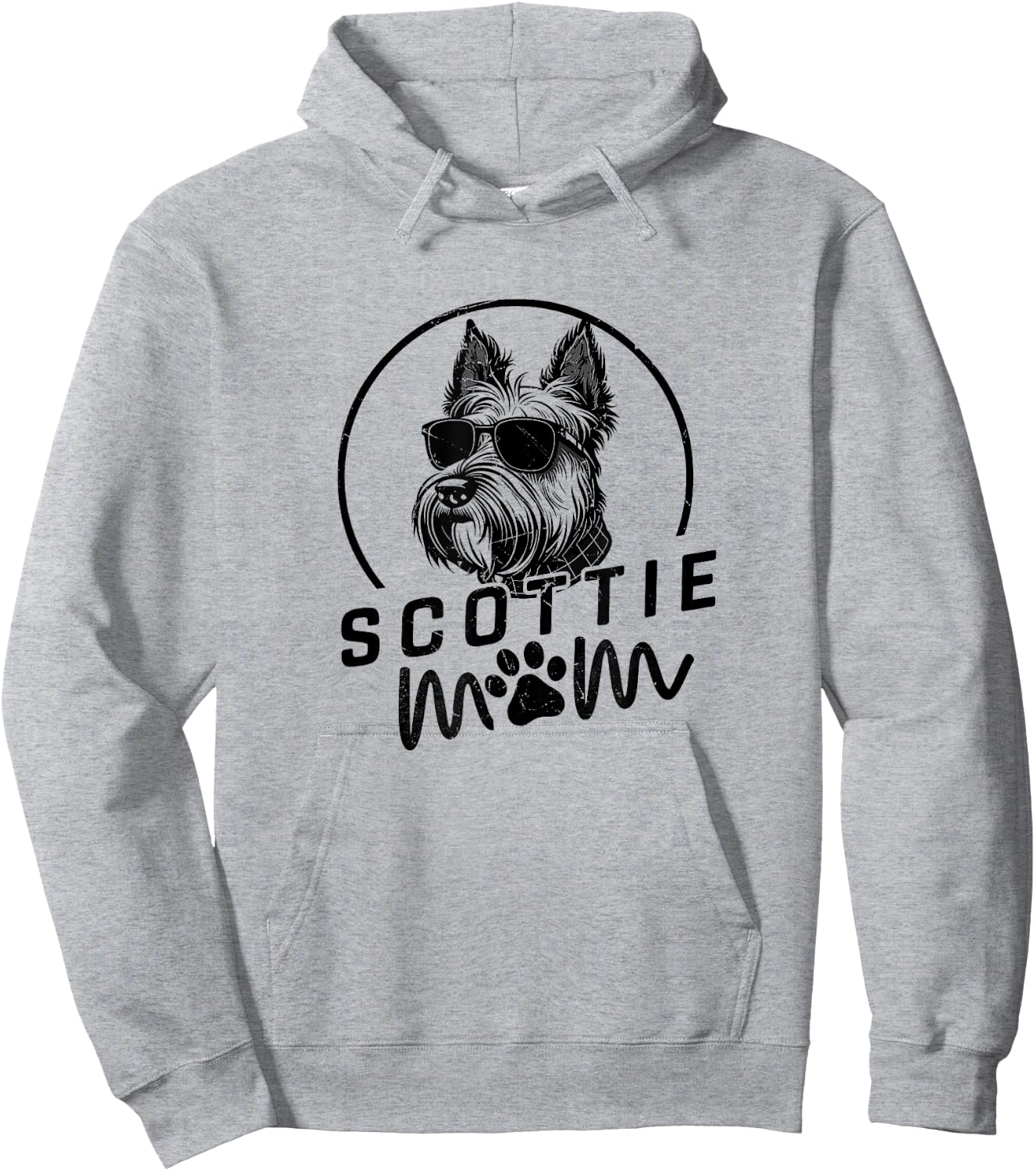 Scottie Dog Mom Face Gifts Funny Dog Dad Christmas Hoodie - Hoodie | Ash