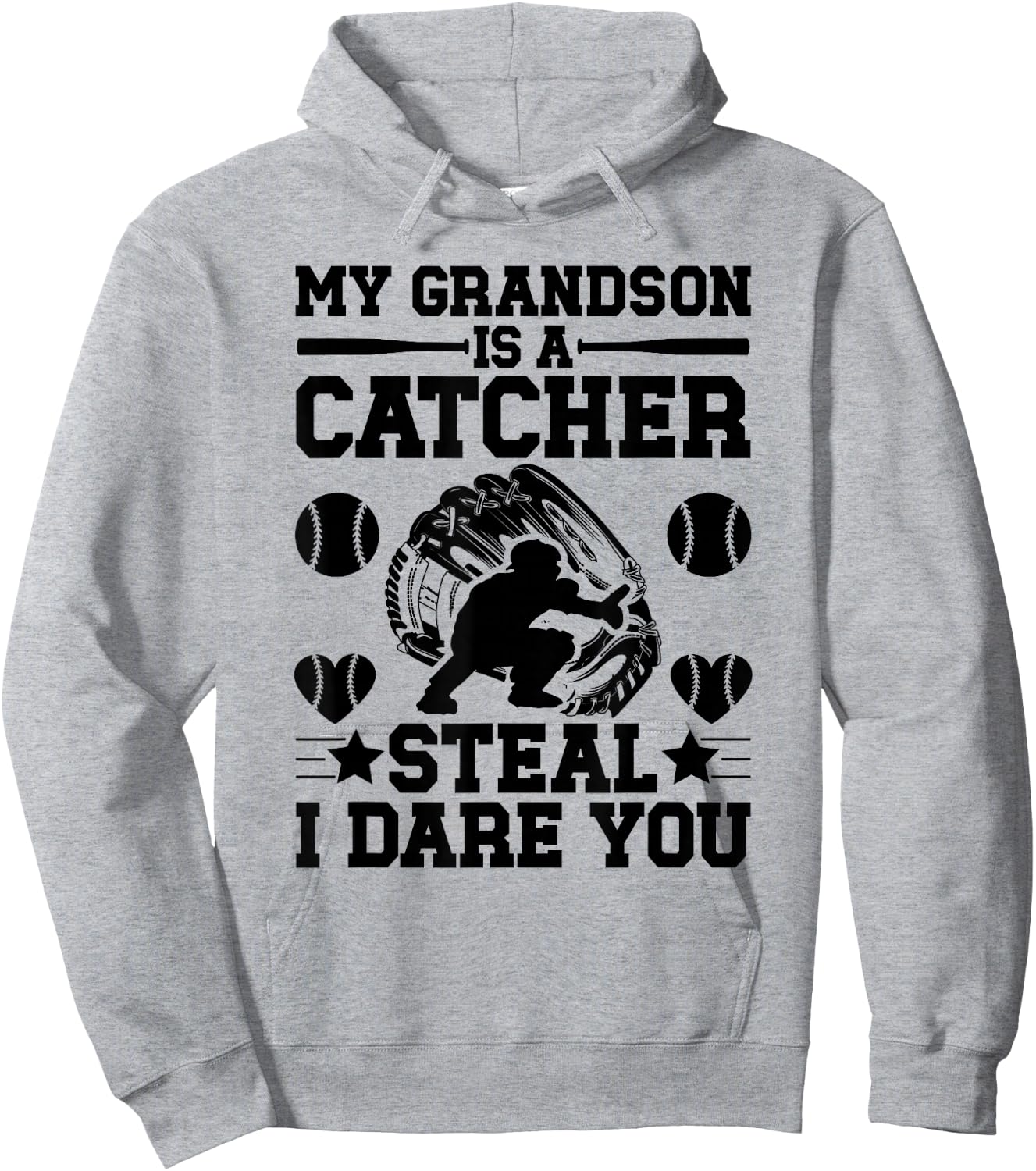 Grandson Is A Baseball Catcher Grandma Of A Baseball Catcher Hoodie - Hoodie | Ash