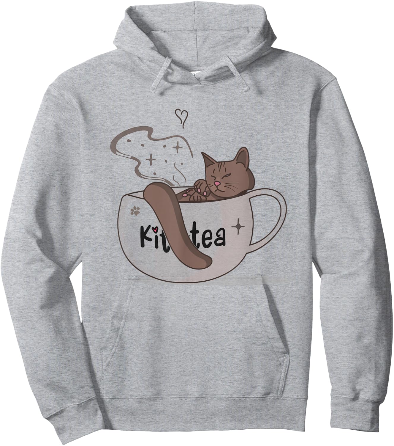 Kit-Tea, Kit Tea Kittens With a Cup of Tea, Funny Cat Gifts Women Kids Hoodie - Hoodie | Ash