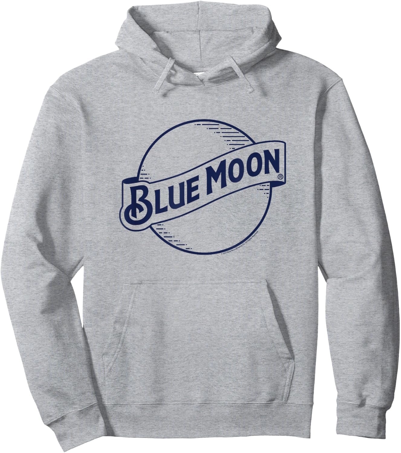 Coors Brewing Company Blue Moon Retro Classic Chest Logo Hoodie - Hoodie | Ash