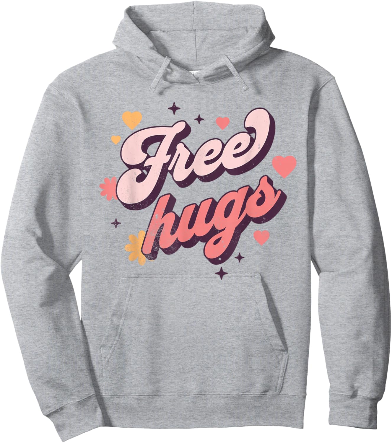 Aesthethic Free hugs Day, Retro Vintage Free Hug Day Hugging Hoodie - Hoodie | Ash
