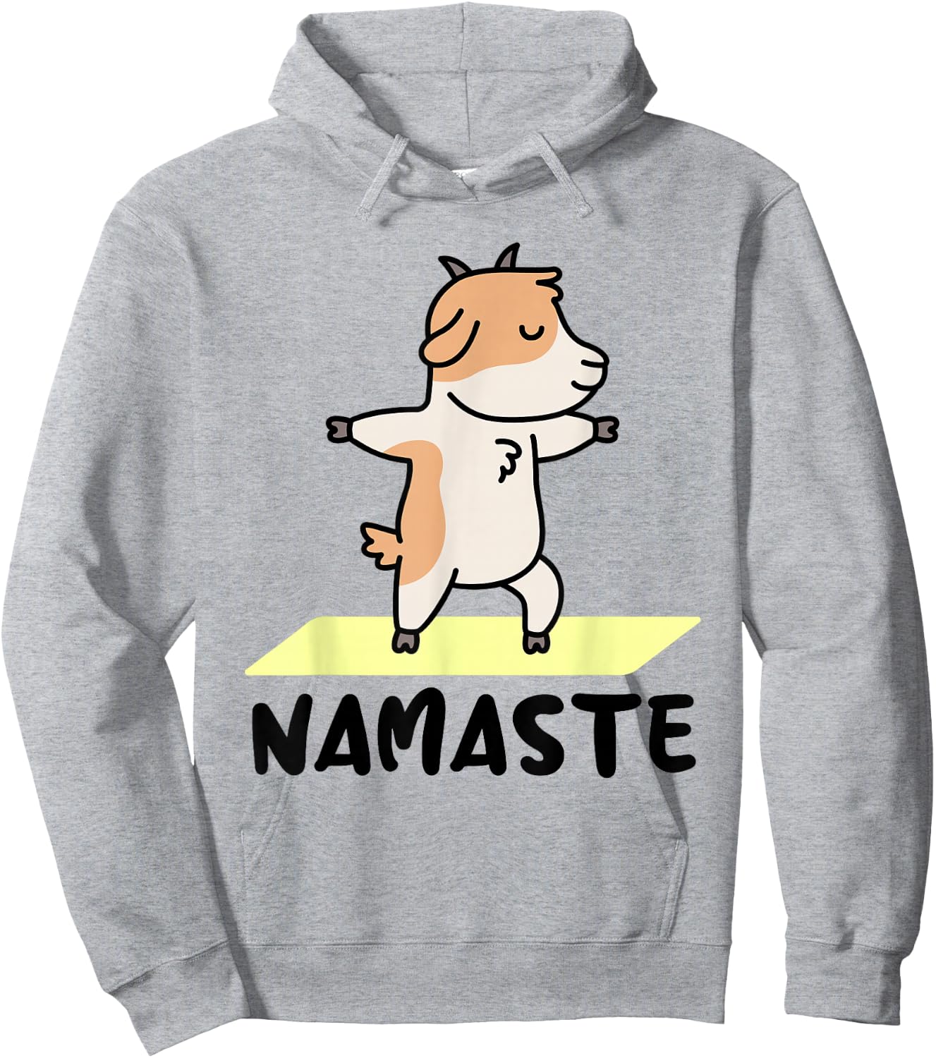 Funny yoga animal designs - Namaste - Cute Goat Doing Yoga - White - Small - -Adults - Short Sleeve - Yoga - Women Yogis Hoodie - Hoodie | Ash
