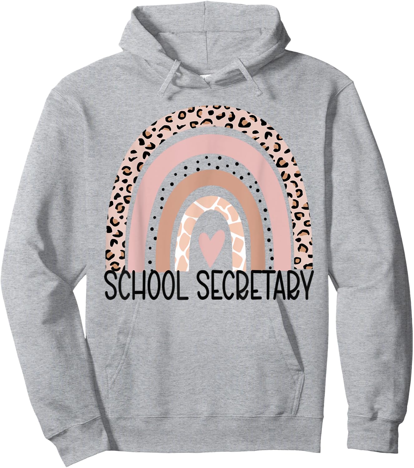 School Secretary leopard rainbow Cute School Secretary Hoodie - Hoodie | Ash
