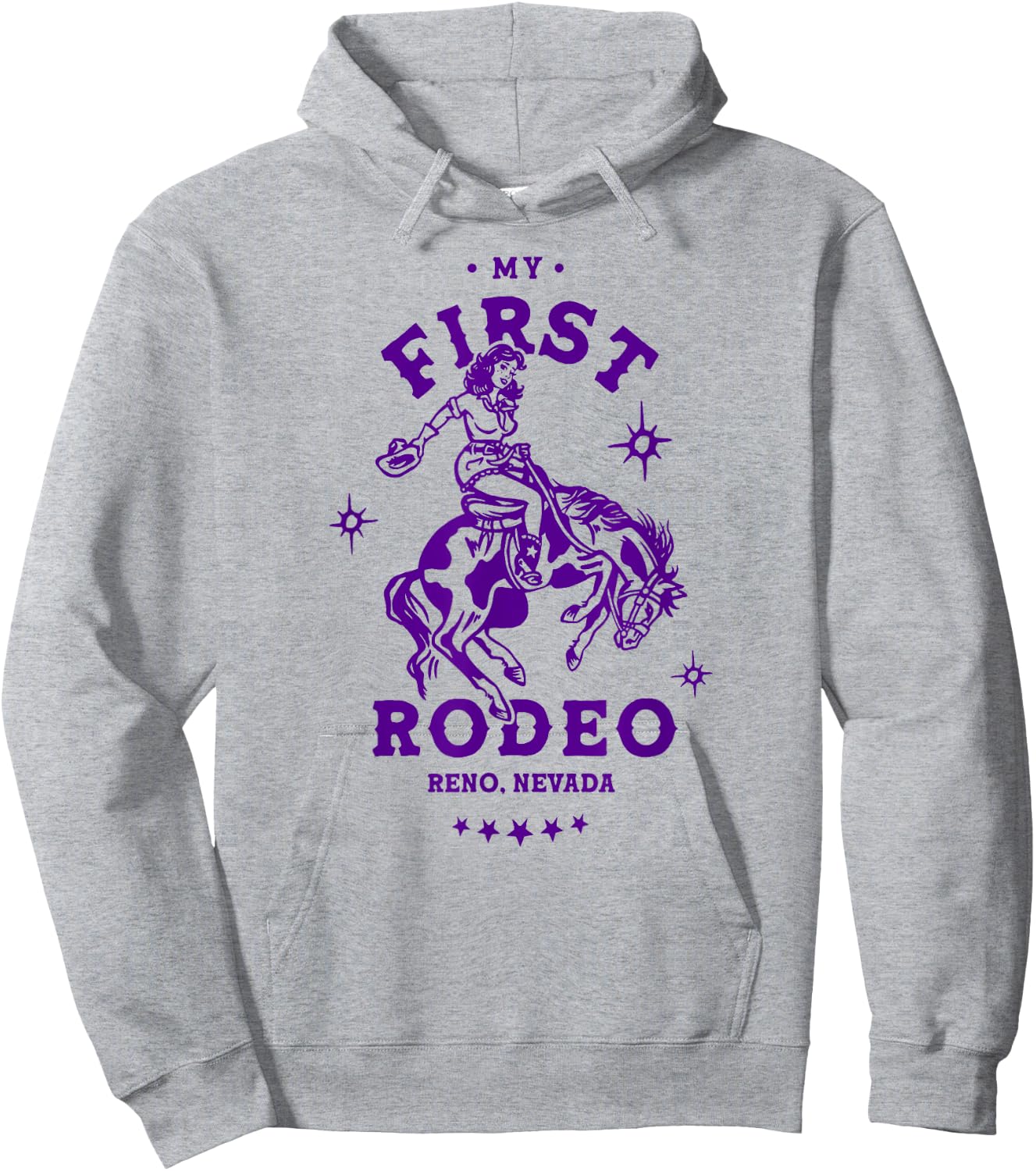 Reno, Nevada First Rodeo Funny Retro Western Cowgirl Travel Hoodie - Hoodie | Ash