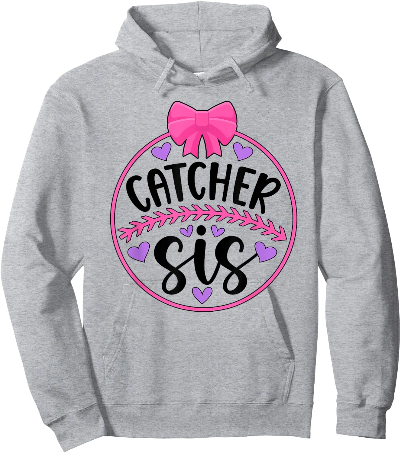 Baseball Catcher Sis Proud Baseball Catcher Sister Hoodie - Hoodie | Ash