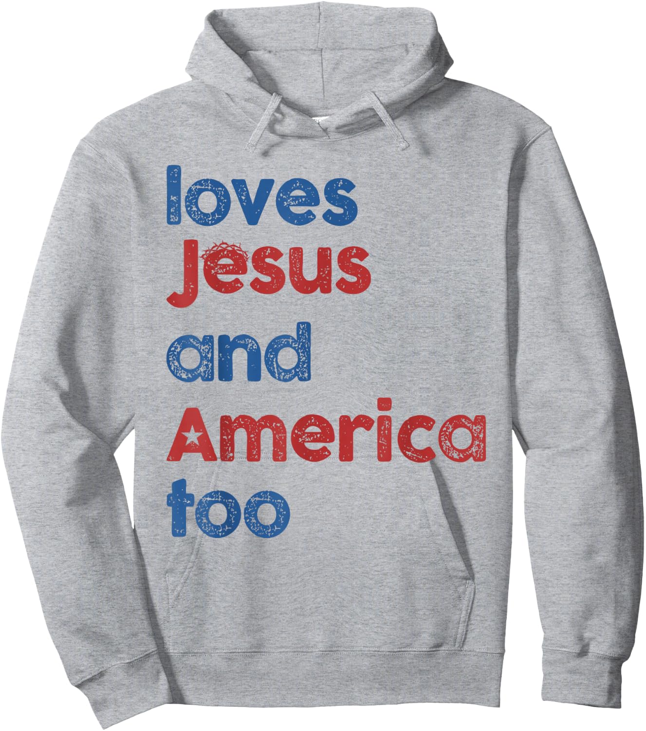 Retro Loves Jesus and America Too 4th Of July Gifts Hoodie - Hoodie | Ash
