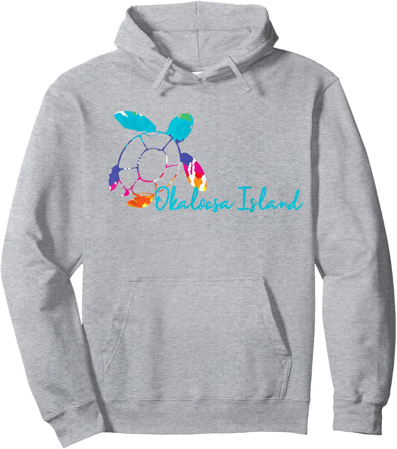 Okaloosa Island Tie Dye Turtle Ocean Loggerhead BOHO Coastal Hoodie - Hoodie | Ash