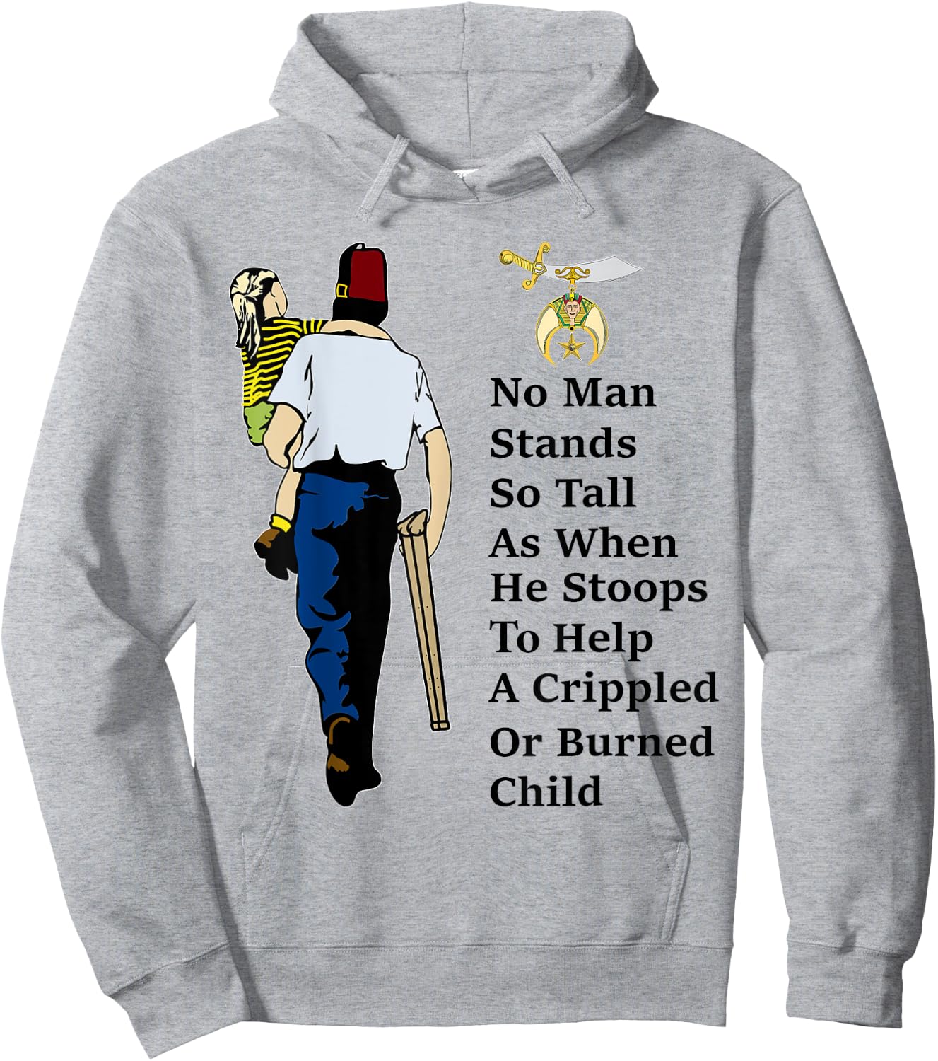 Proud To Be A Shriner Help Childs Emblem Masons Father's Day Hoodie - Hoodie | Ash