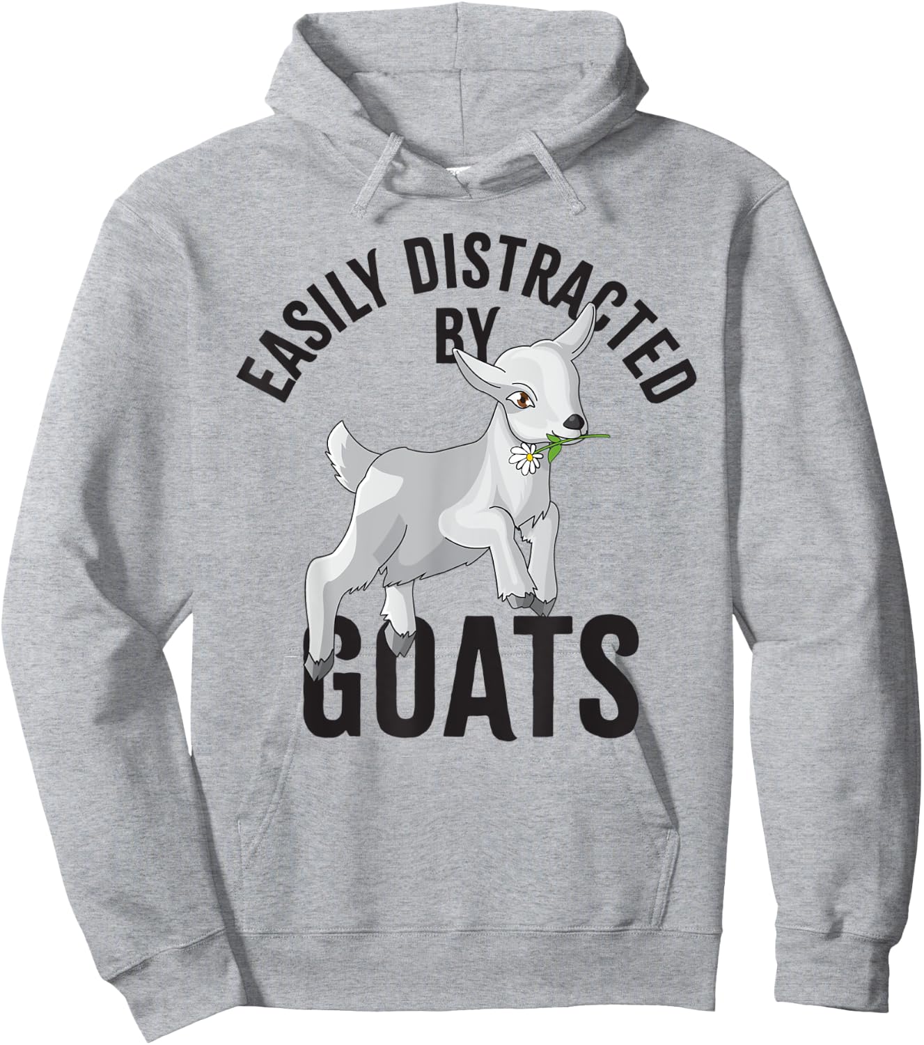 Easily distracted by Goats Farm Animal, Funny Goat Lover Hoodie - Hoodie | Ash