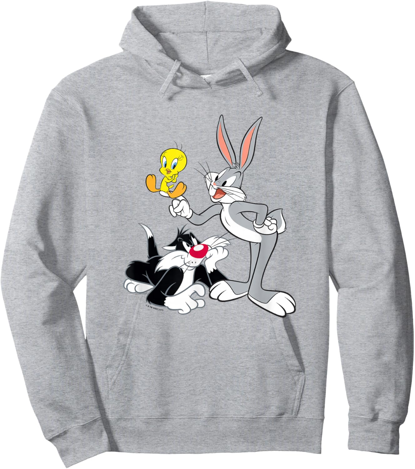 Looney Tunes Sylvester Tweety & Bugs Hanging Out Hoodie - Hoodie | Ash