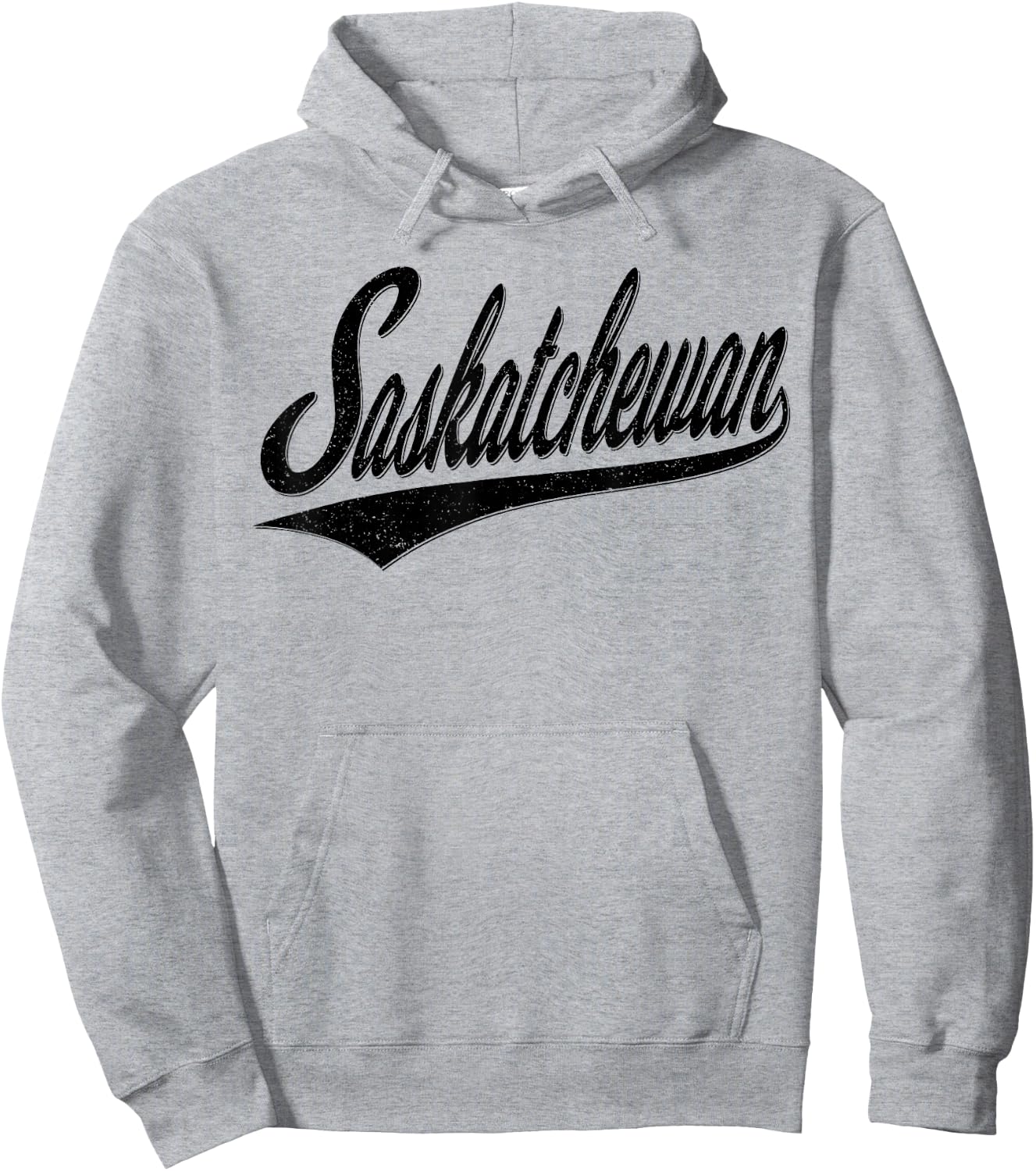 Saskatchewan Varsity Script Retro Vintage Sports Style Hoodie - Hoodie | Ash