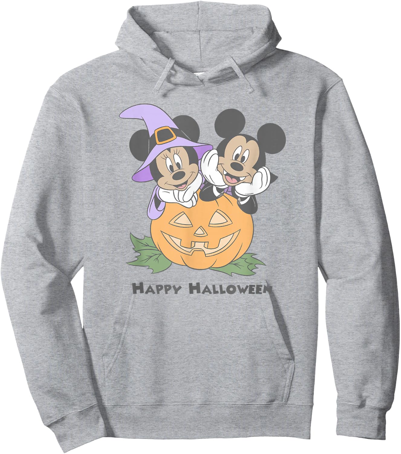 Disney Mickey and Friends Halloween Pumpkin Mickey & Minnie Hoodie - Hoodie | Ash