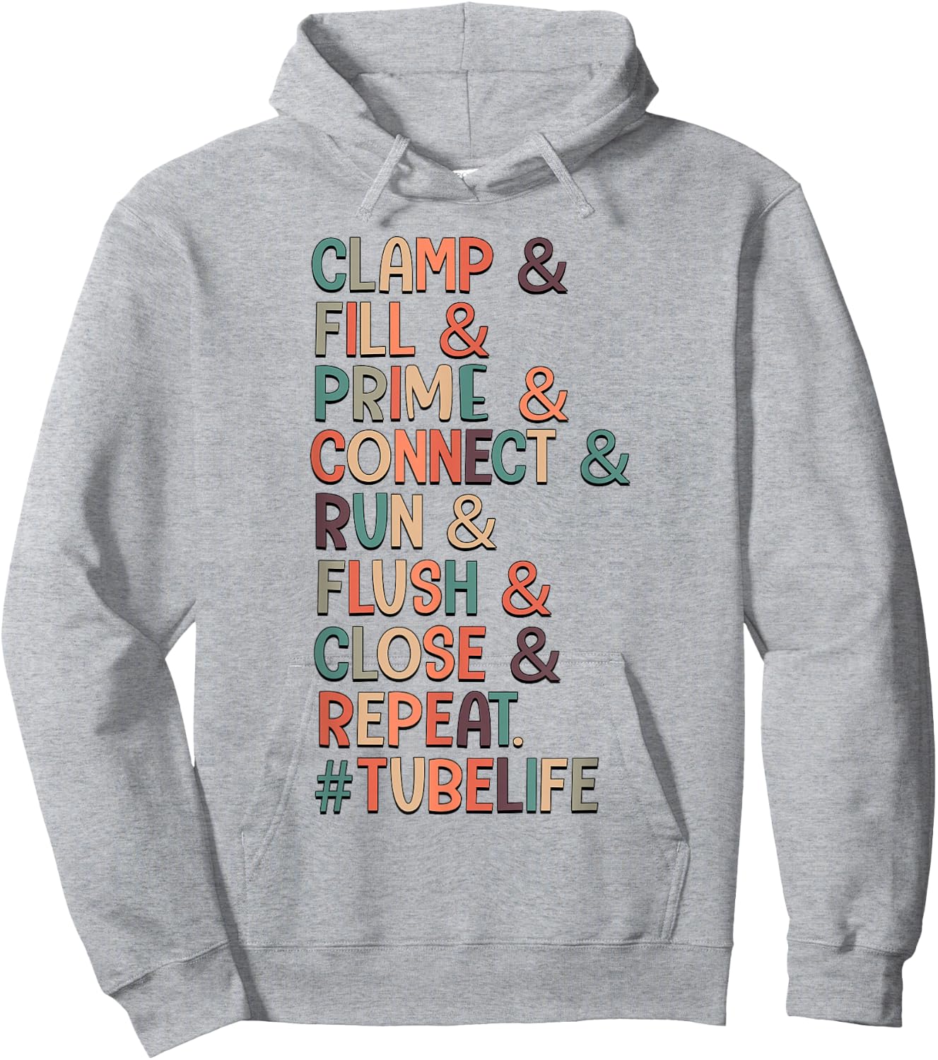 Clamp & Fill & Prime & Connect Tubie Mom Tube Feeding Hoodie - Hoodie | Ash
