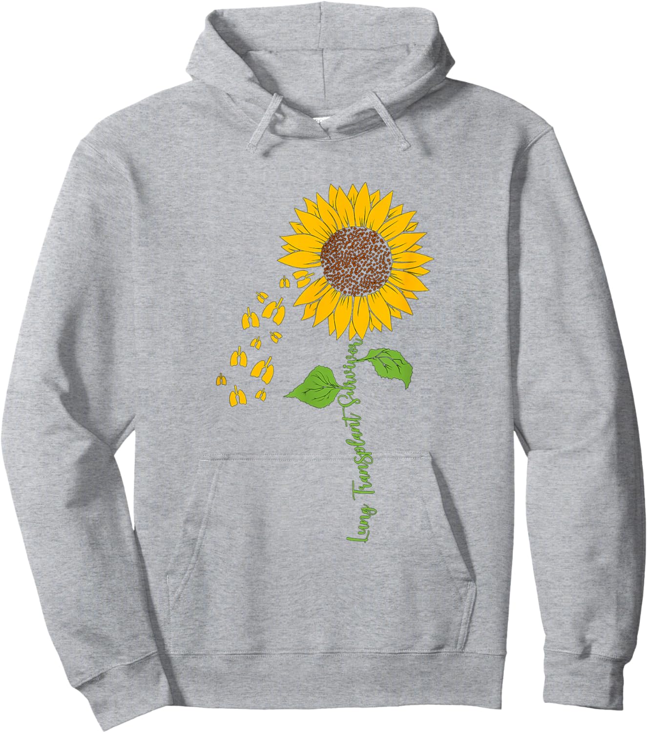 Lung Transplant Survivor Sunflower Lung Transplant Recovery Hoodie - Hoodie | Ash