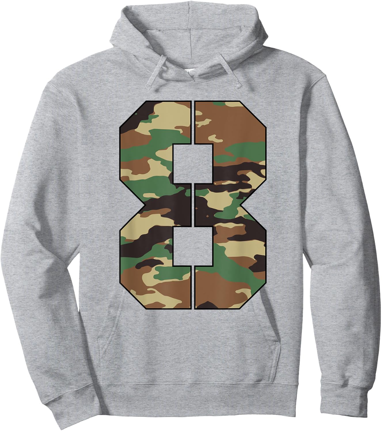 Military Theme 8th Birthday Kids 8 Year Old Boy Army Hoodie - Hoodie | Ash