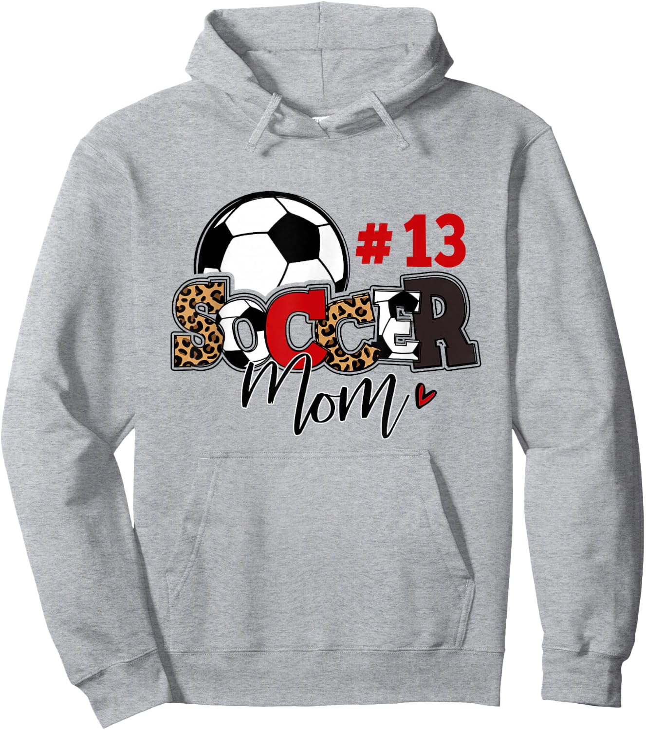 Soccer Mom 13 Custom Number Mothers Day Soccer Lover Hoodie - Hoodie | Ash