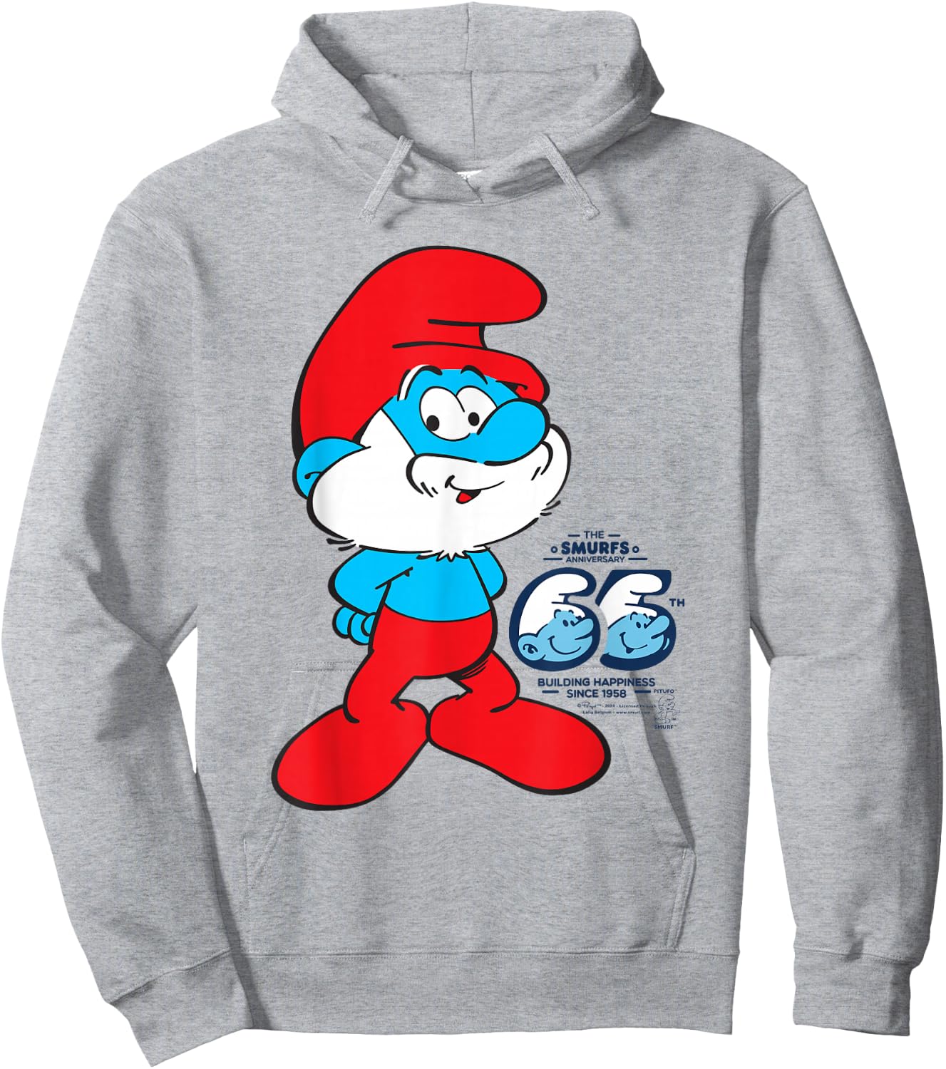 The Smurfs 65th Anniversary Papa Smurf Hoodie - Hoodie | Ash