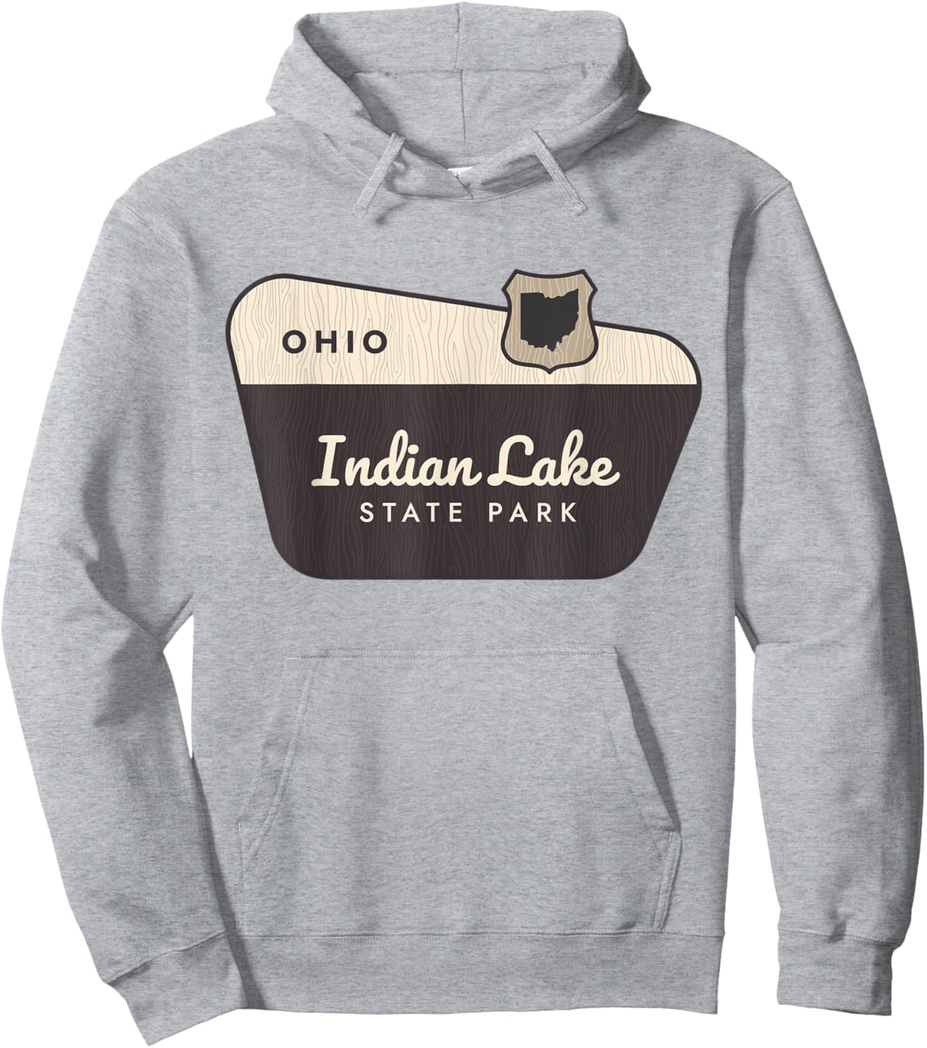 Indian Lake State Park Ohio Welcome Sign Vacation Hoodie - Hoodie | Ash