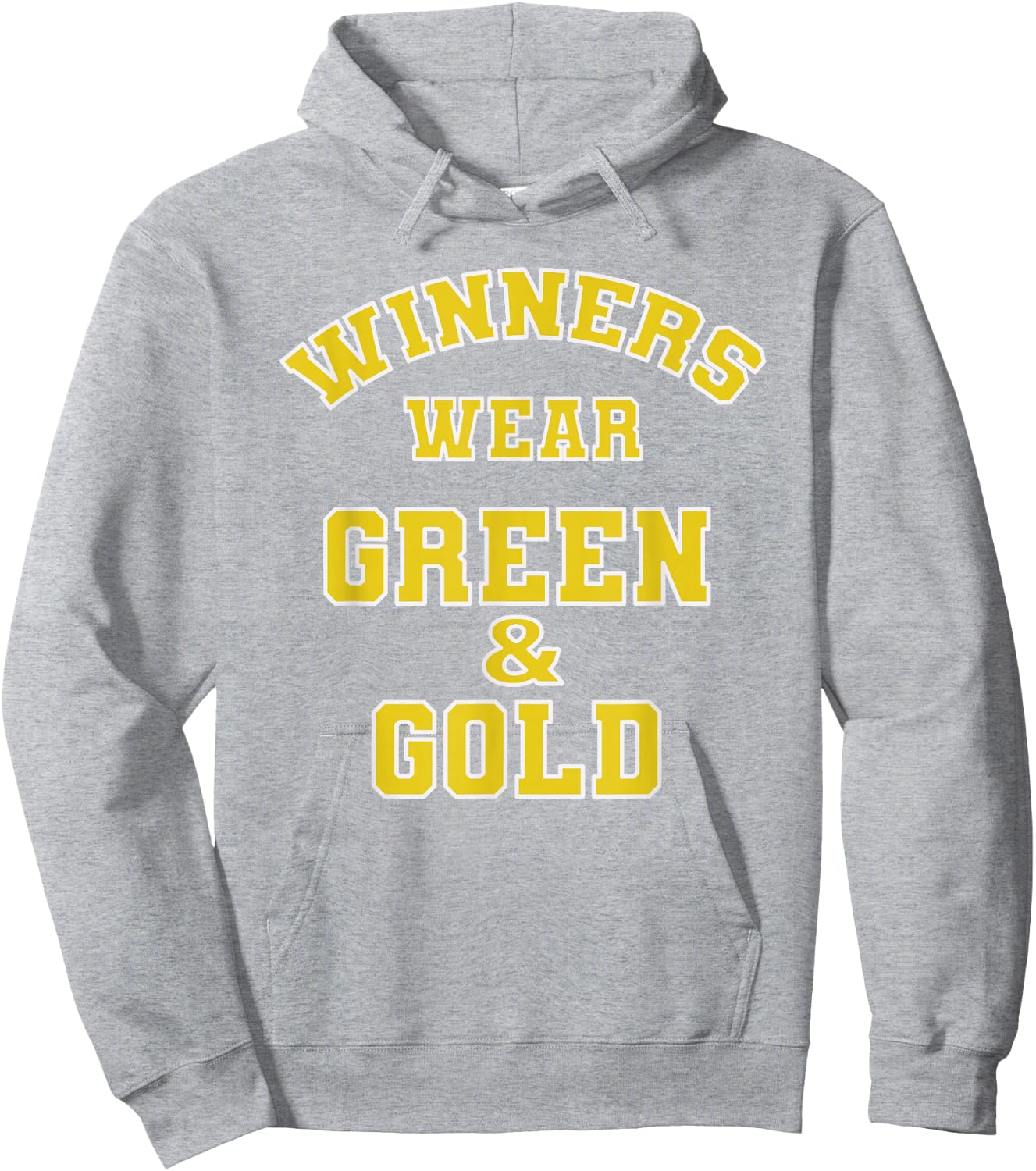 Winners Wear Green & Gold Football Sporting Event Team Pride Hoodie - Hoodie | Ash