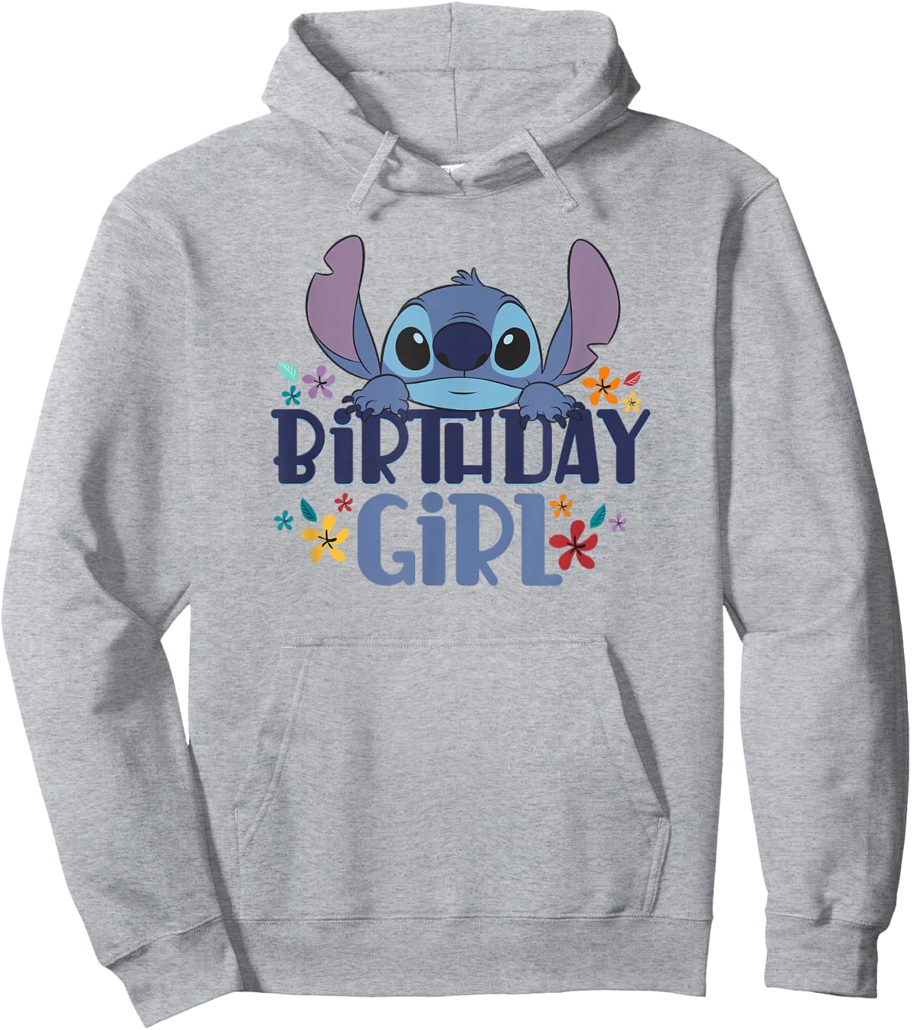 Disney Lilo & Stitch Birthday Girl Retro Floral Logo Hoodie - Hoodie | Ash