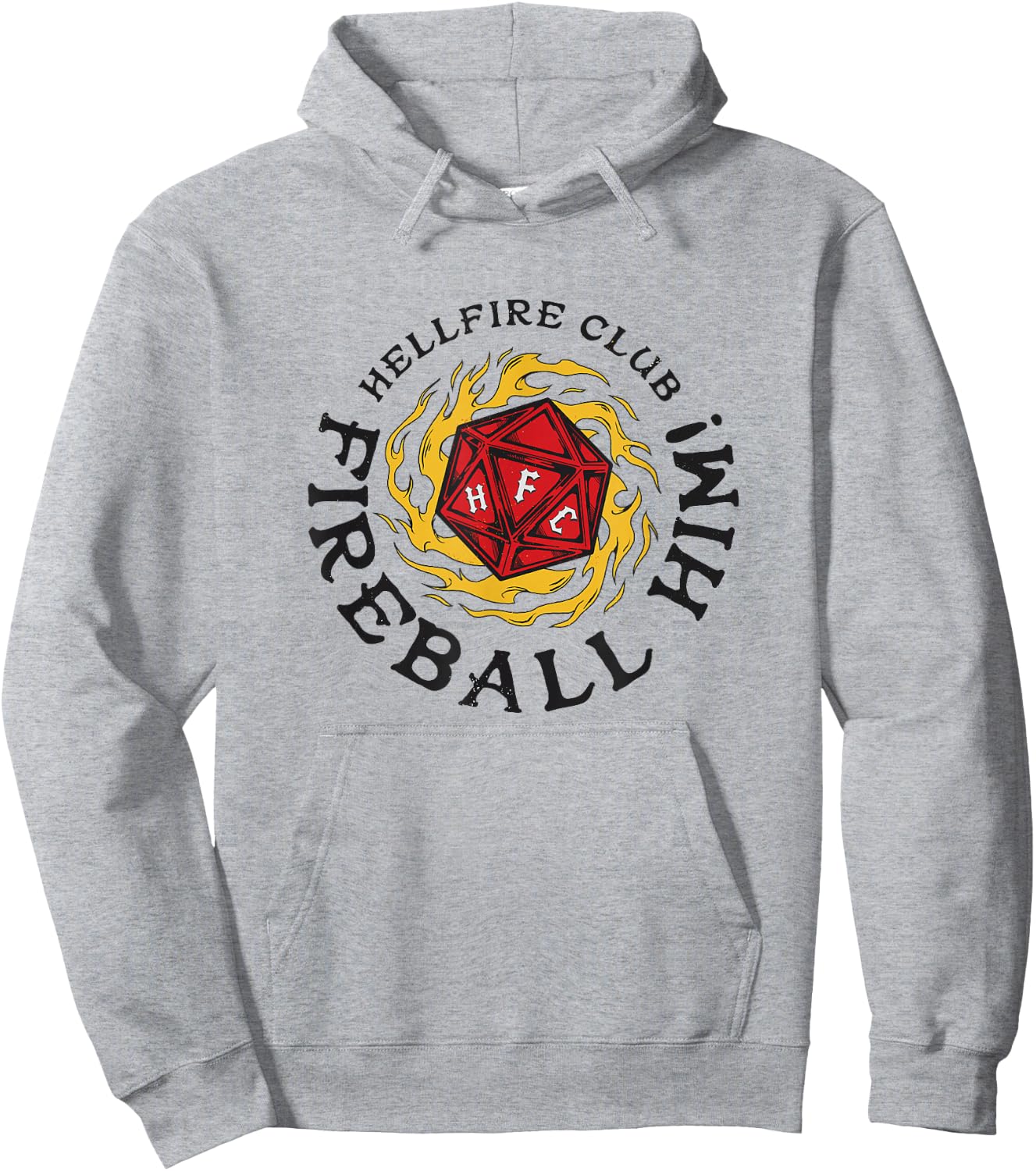 Stranger Things Hellfire Club Fireball Him! Rolling Die Hoodie - Hoodie | Ash
