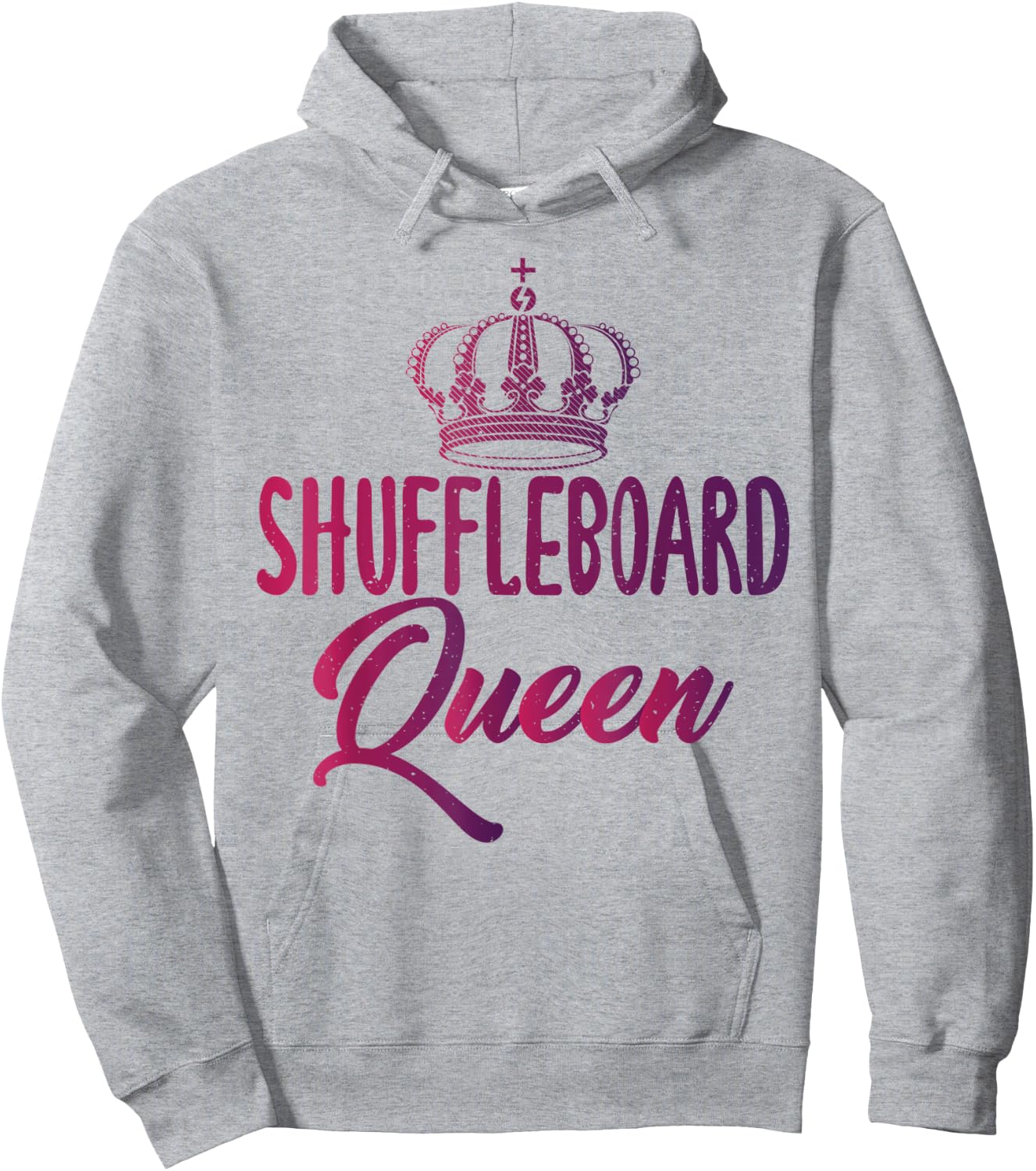 Shuffleboard Queen text with Pretty Art Of Crown Shuffle Hoodie - Hoodie | Ash