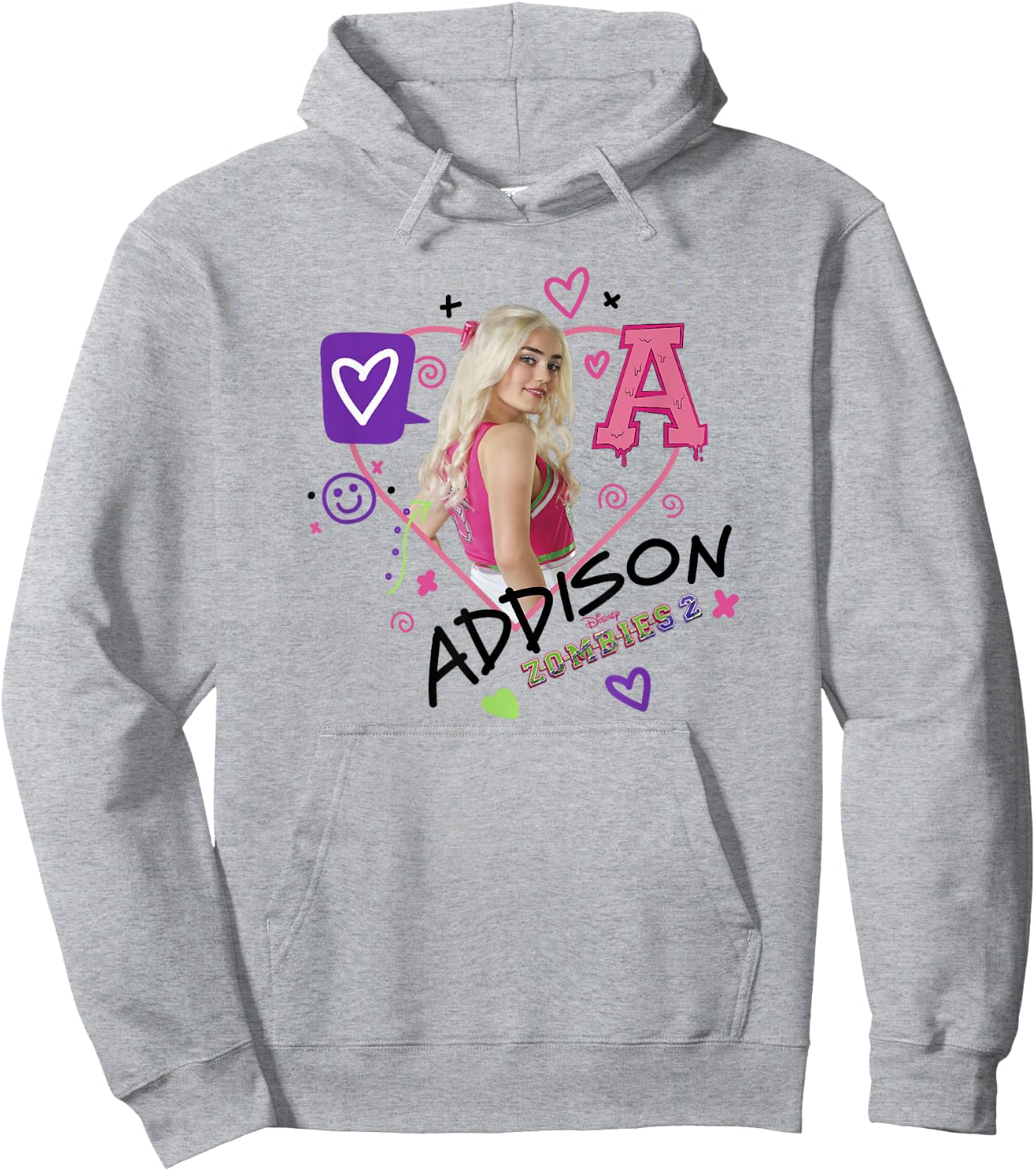 Disney Zombies Addison Doodled Portrait Hoodie - Hoodie | Ash