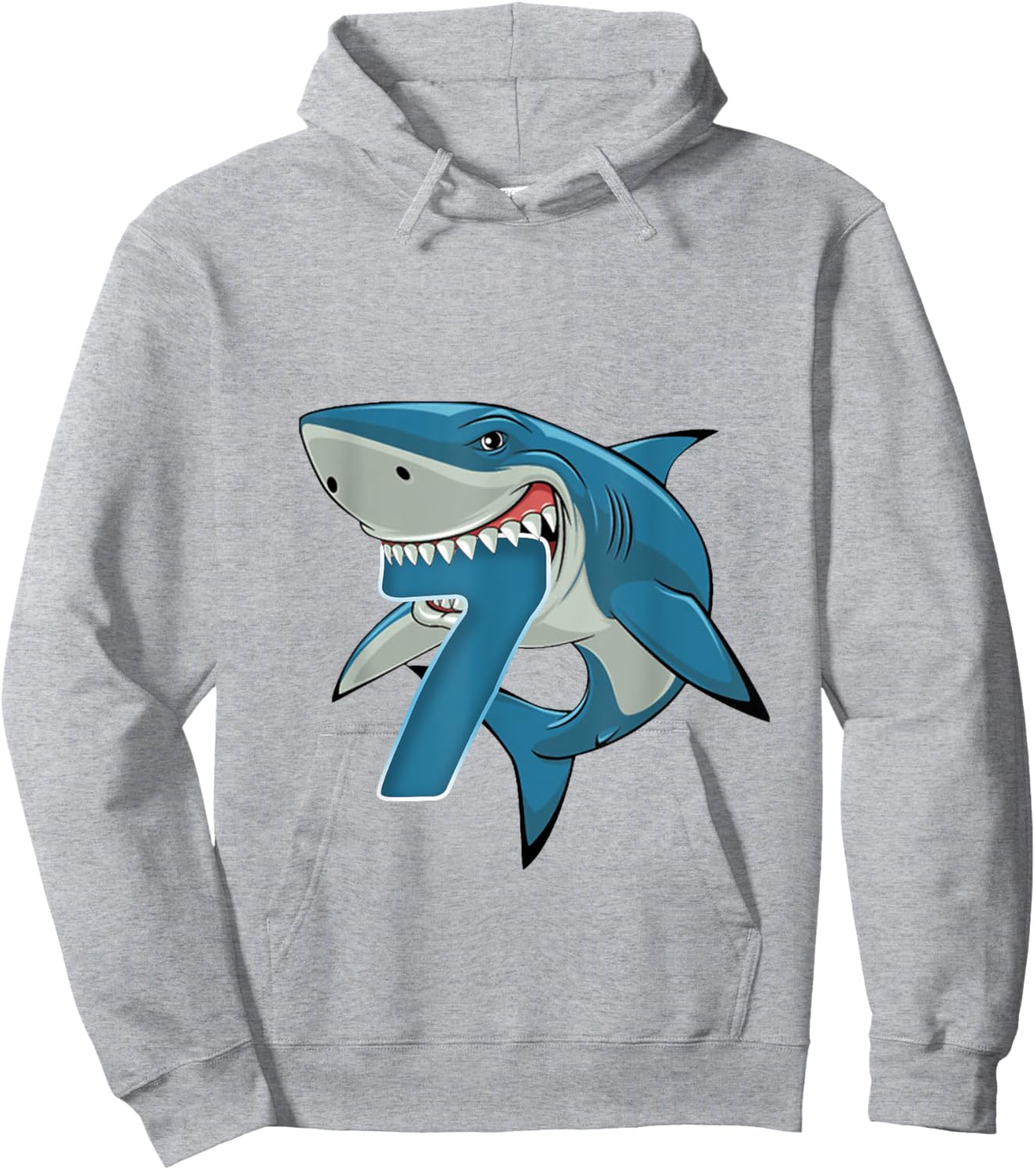 7th Birthday Shark 7 Year Old Birthday Shark Theme Party Hoodie - Hoodie | Ash