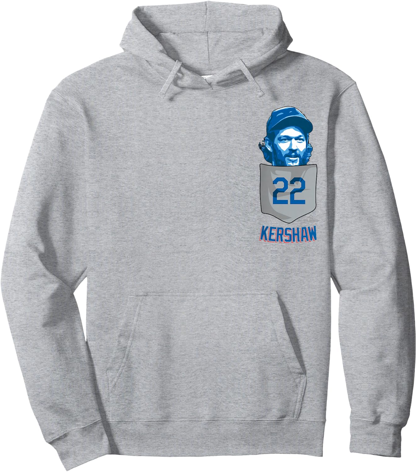 Clayton Kershaw Los Angeles Baseball Pocket MLBPA Hoodie - Hoodie | Ash