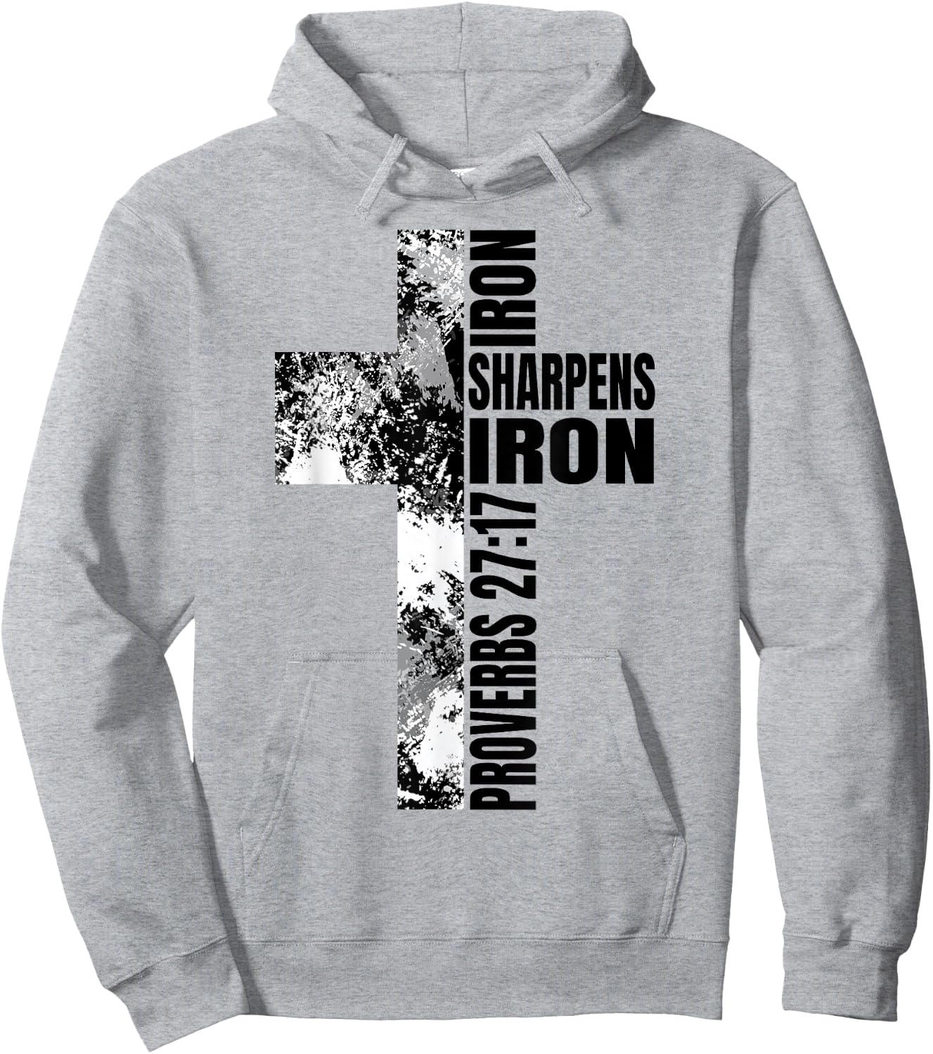 Religious Cross Iron Sharpens Iron Verse Christian Couples Hoodie - Hoodie | Ash