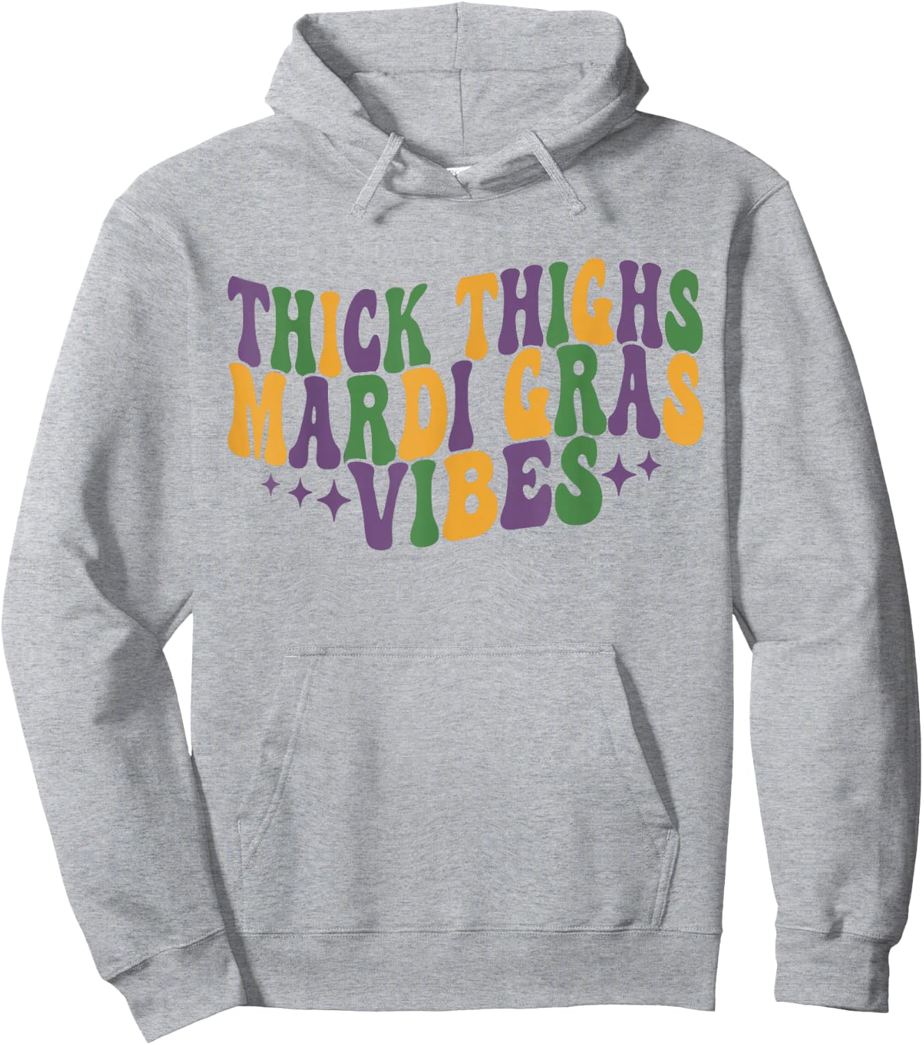 Thick Thighs Mardi Gras Vibes New Orleans Festival Party Hoodie - Hoodie | Ash