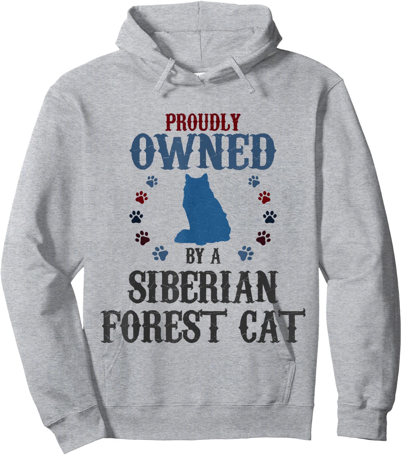 Proudly Owned By A Cat - Father Mother Siberian Forest Cat Hoodie - Hoodie | Ash