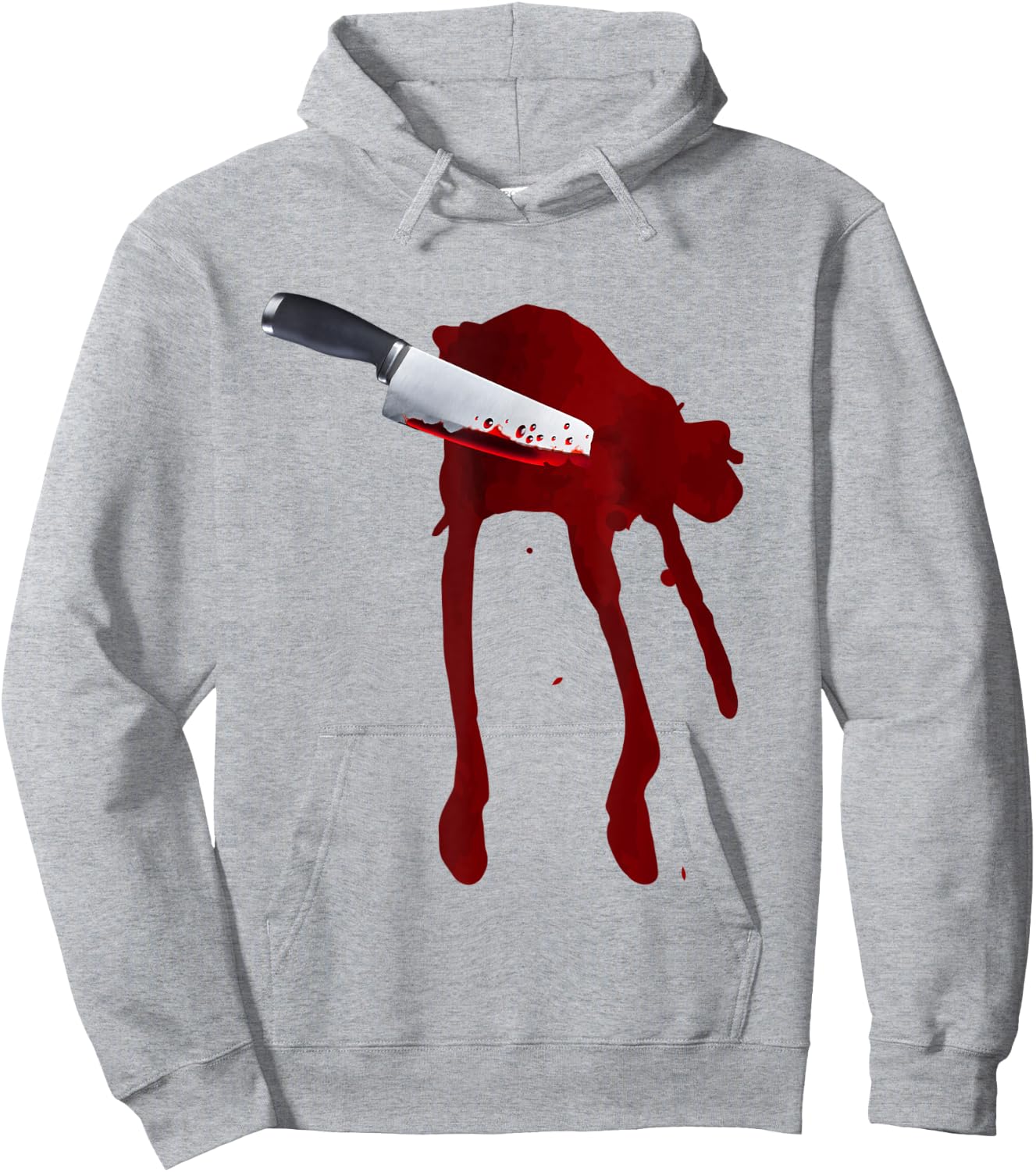 Last Minute Spooky Fake Blood Stab Wound Knife Stain Costume Hoodie - Hoodie | Ash