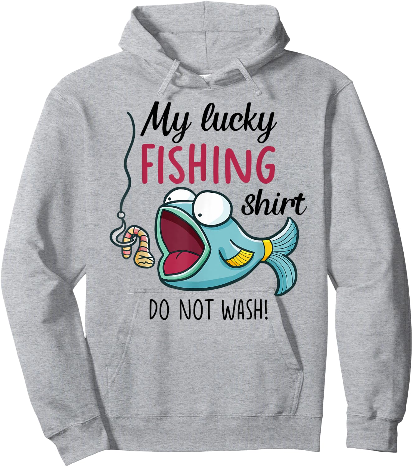 Lucky Fishing-Shirt Youth Kids Boys Funny Fish Hoodie - Hoodie | Ash