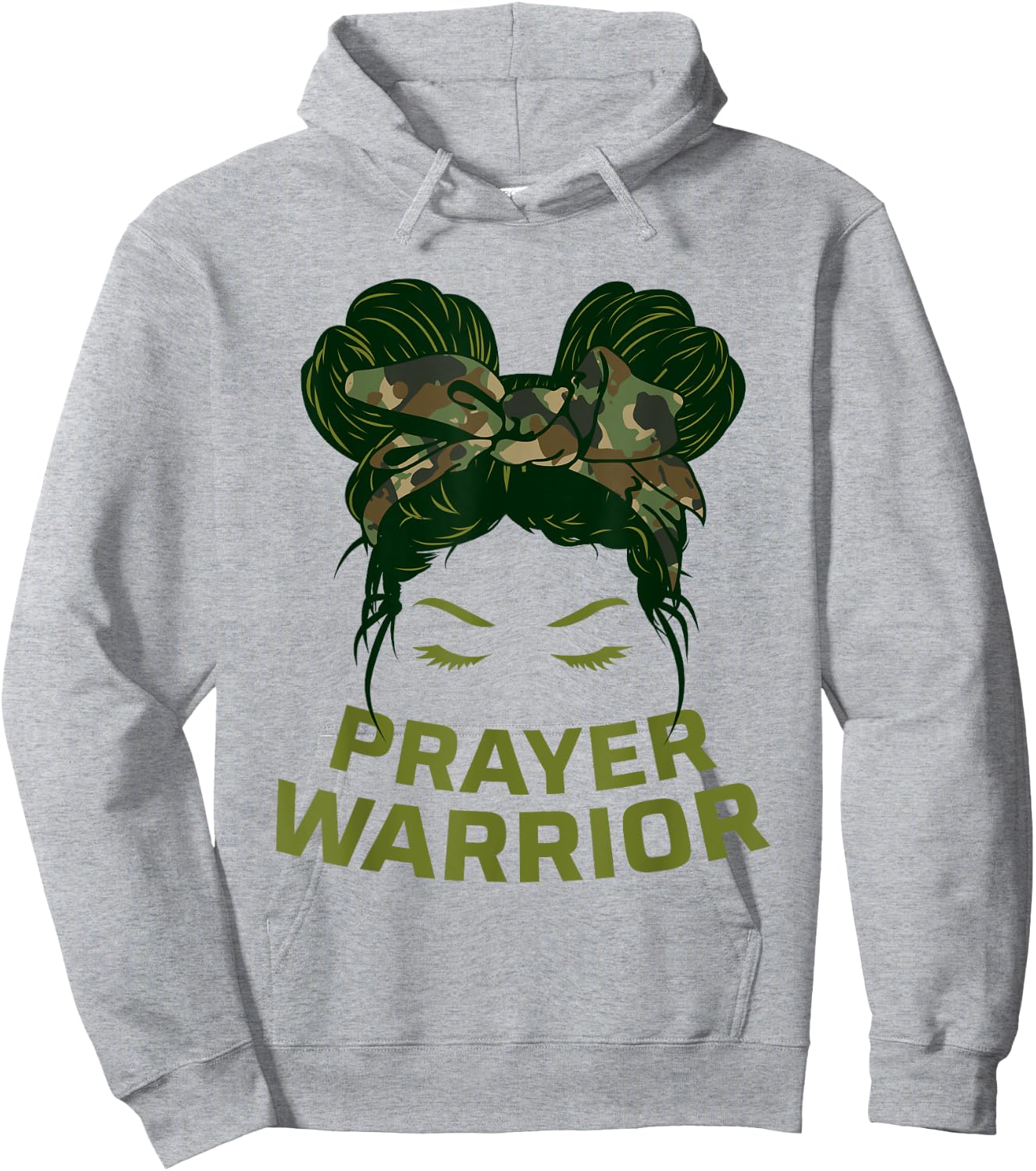 Prayer Warrior Teens Girls Camo Faith God Jesus Christian Hoodie - Hoodie | Ash