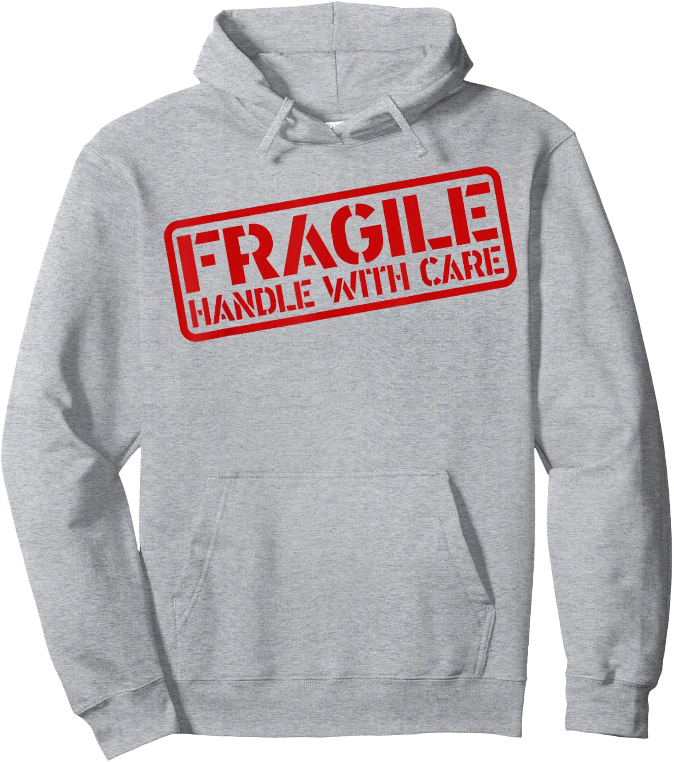 Grunge Fragile Handle with Care Funny Graphic Novelty Hoodie - Hoodie | Ash