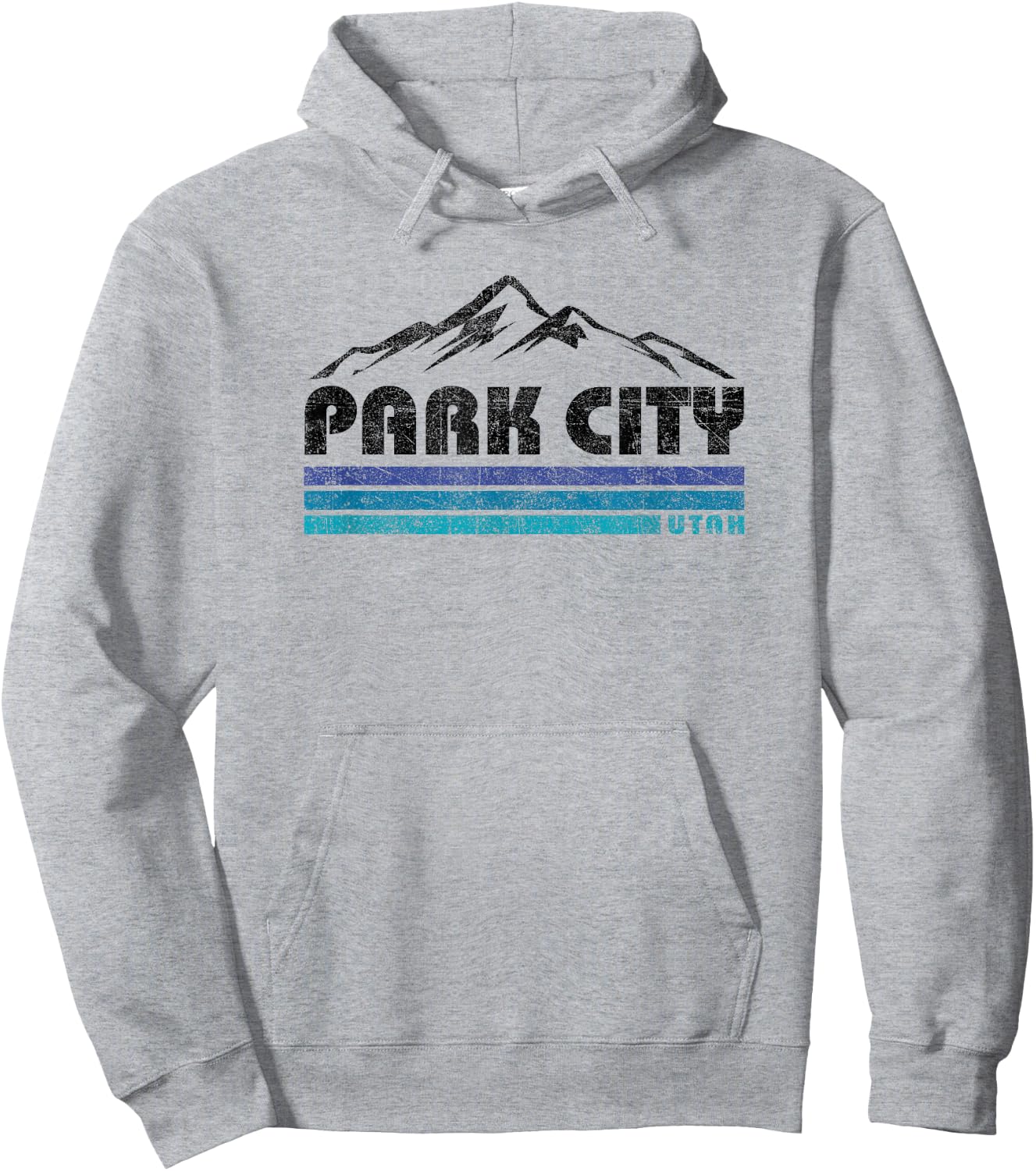 Vintage Park City Utah Retro Mountain Kids Souvenir Hoodie - Hoodie | Ash