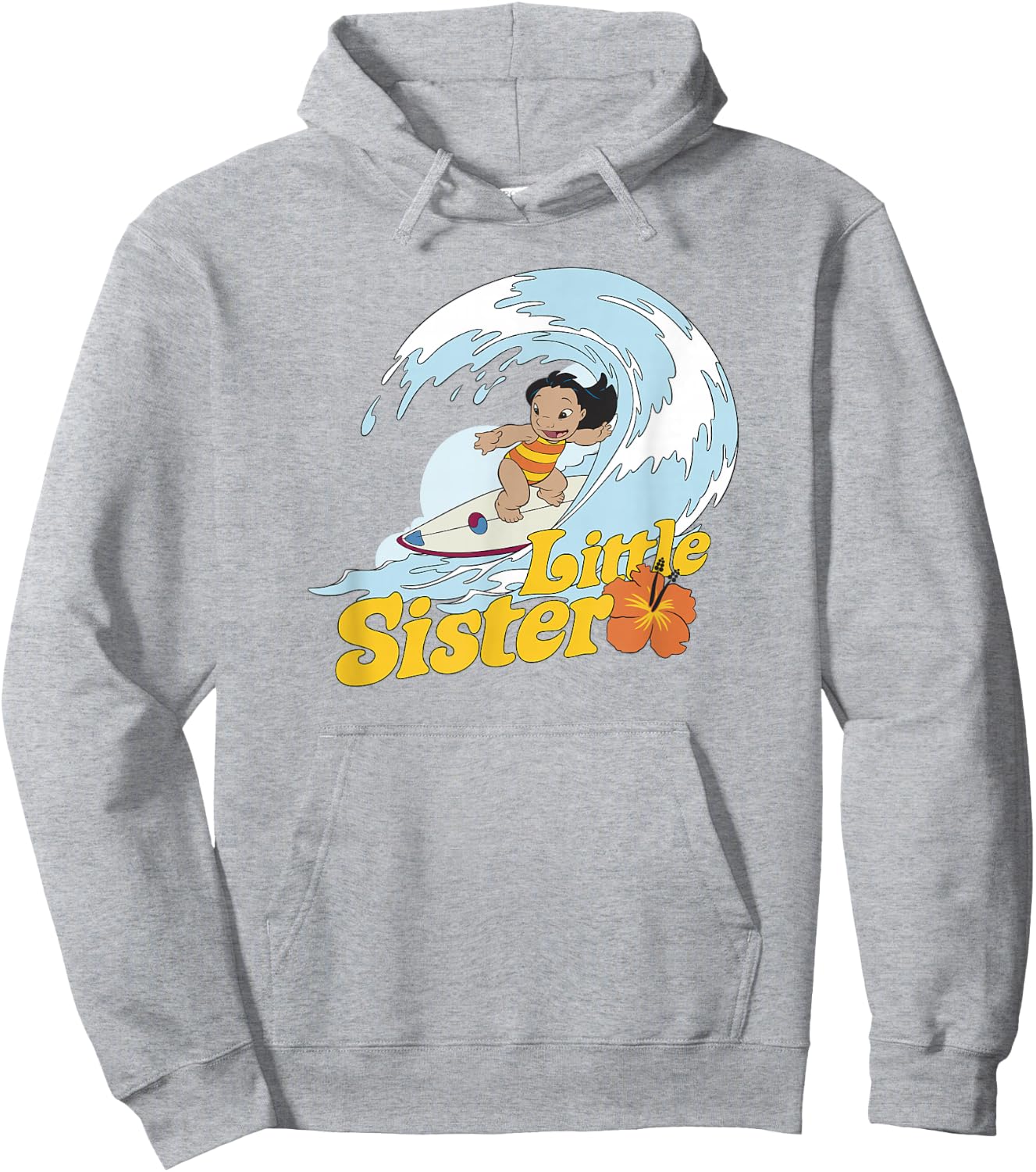 Disney Lilo & Stitch Little Sister Lilo Surfing Hoodie - Hoodie | Ash