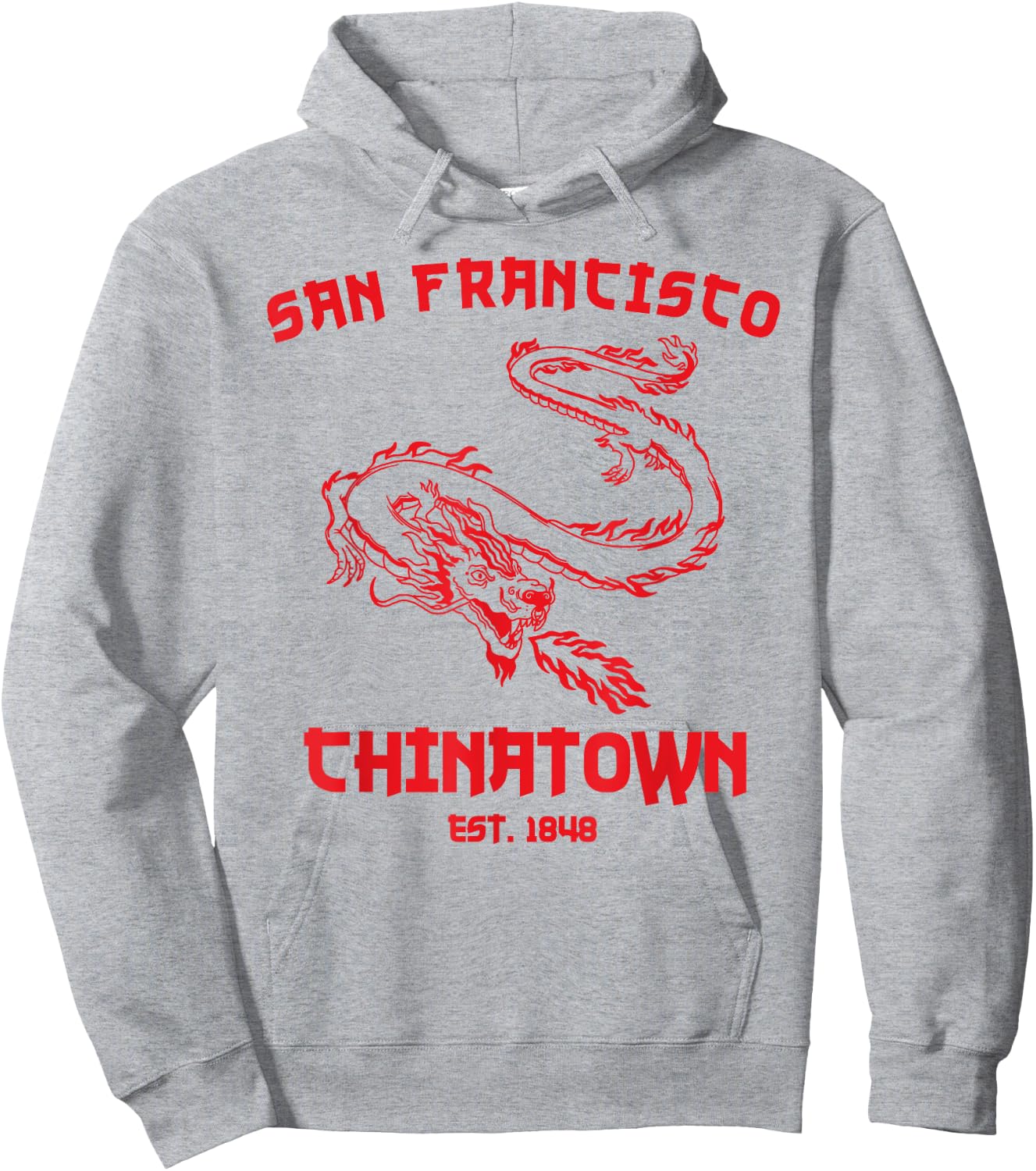 San Francisco Chinatown Chinese American Bay Area Dragon SF Hoodie - Hoodie | Ash