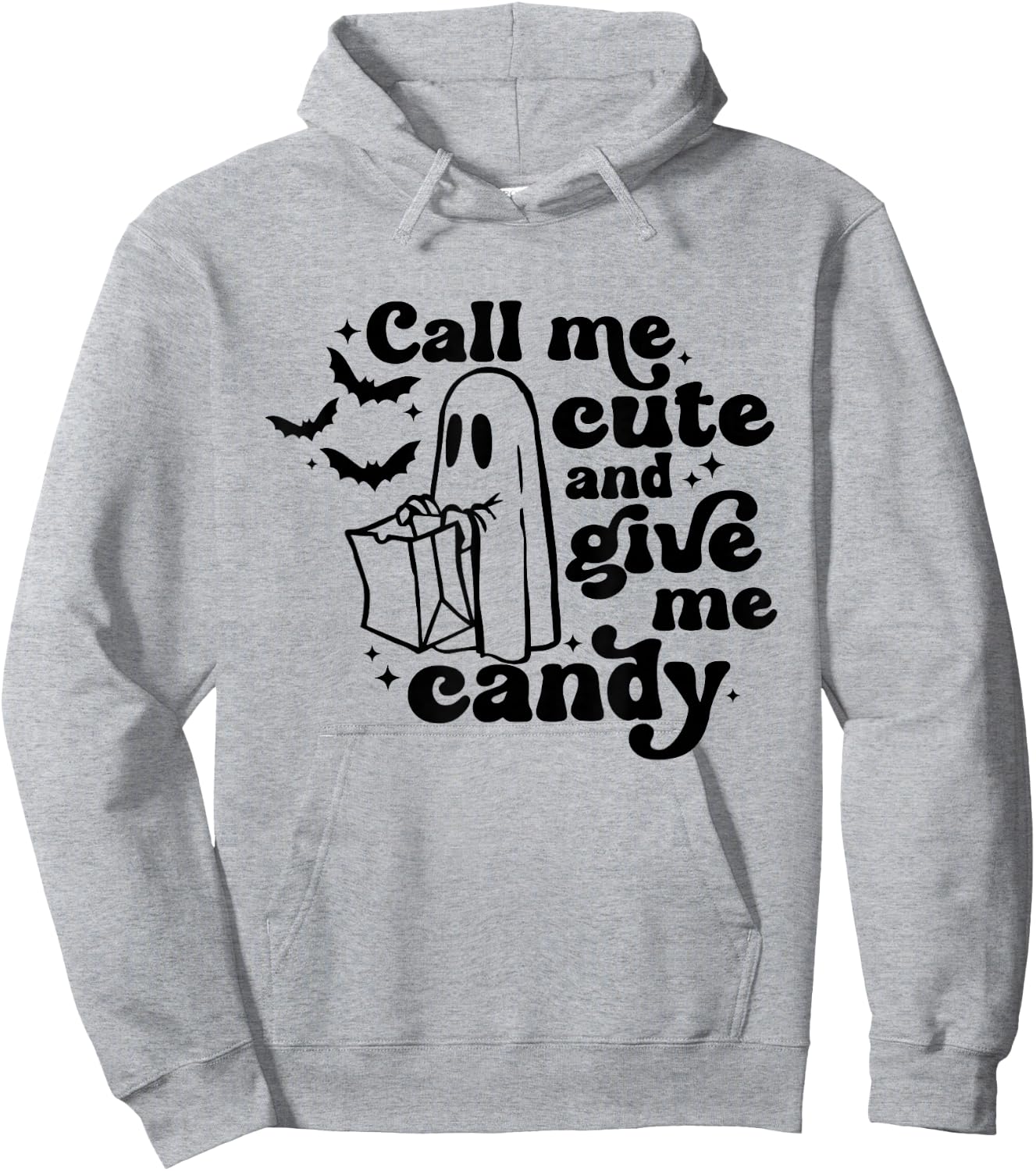 Retro Give Me Candy Call Me Cute Funny Halloween Cute Boo Hoodie - Hoodie | Ash