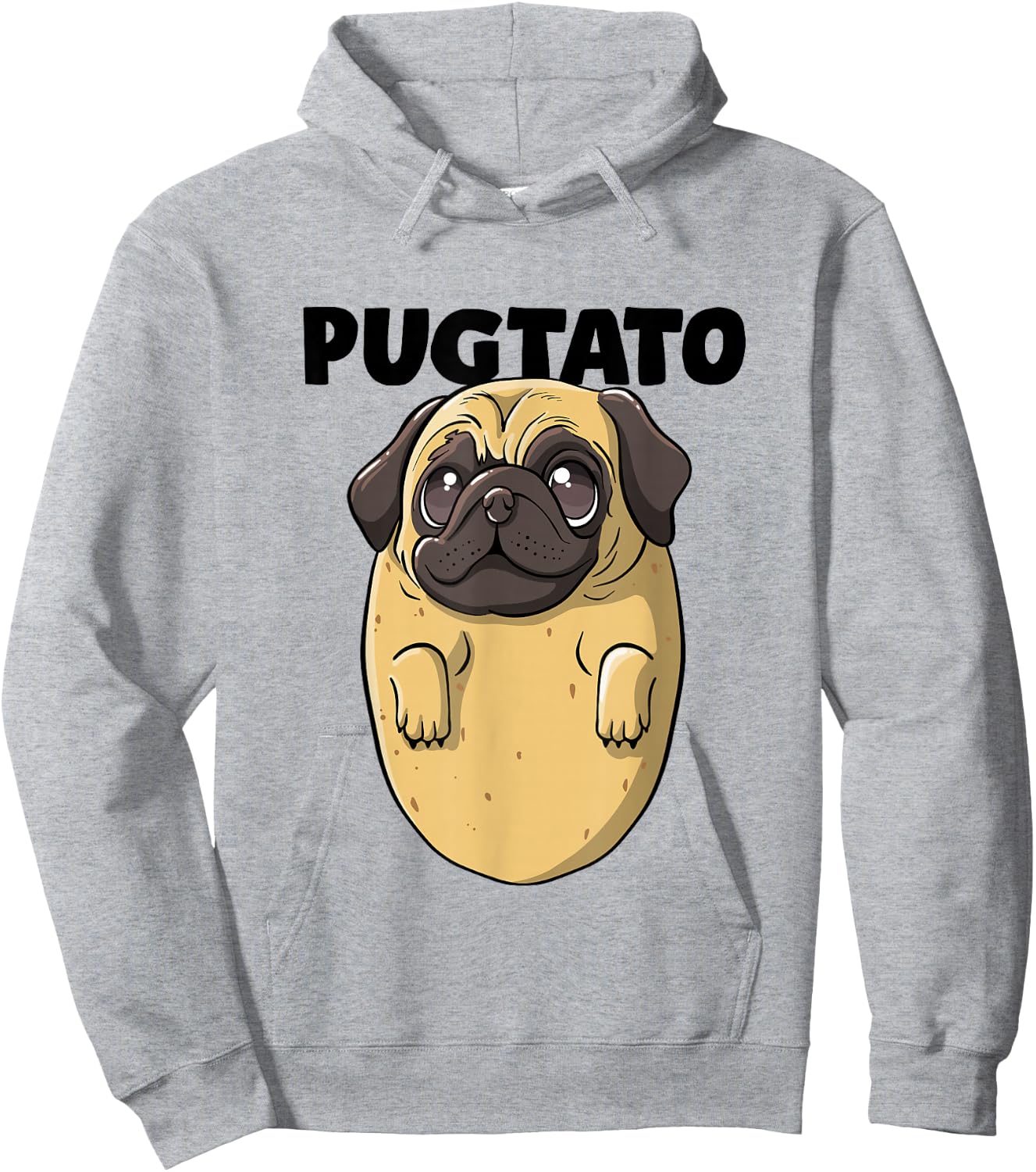 Pugtato Pug Lover Pug Dogs Cute Pug Face Funny Pug Owner Pug Hoodie - Hoodie | Ash