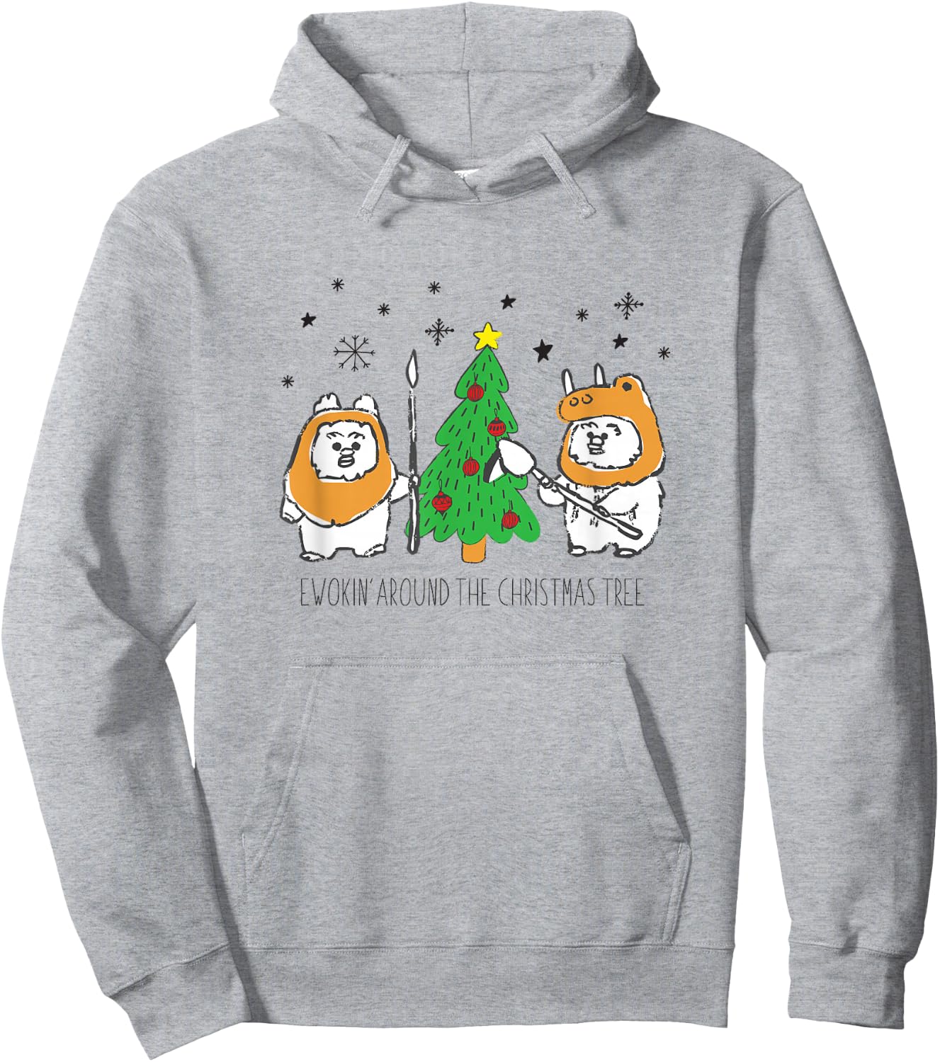 Star Wars Christmas Ewokin' Around The Christmas Tree Hoodie - Hoodie | Ash