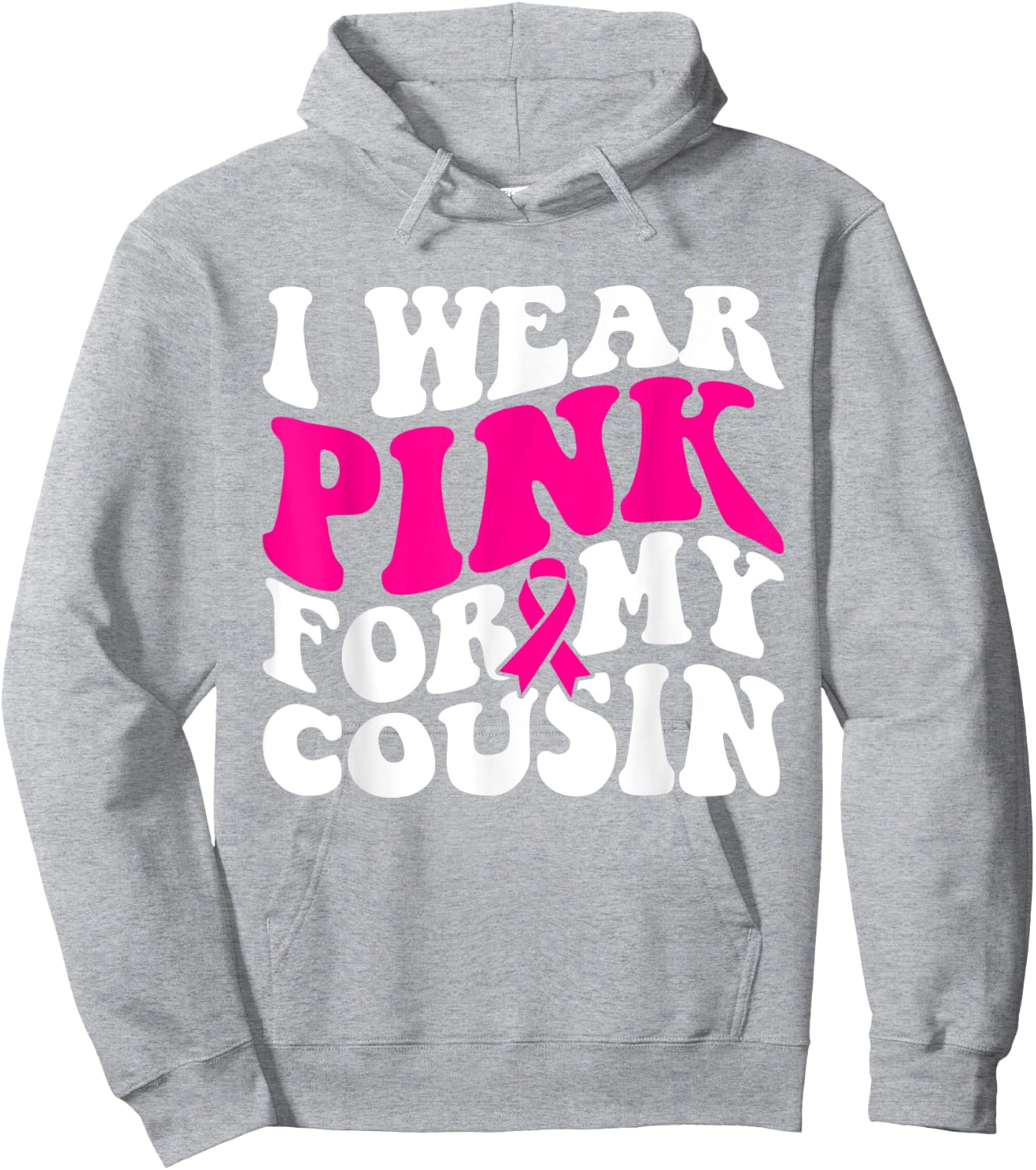 I Wear Pink For My Cousin - Breast Cancer Awareness Retro Hoodie - Hoodie | Ash