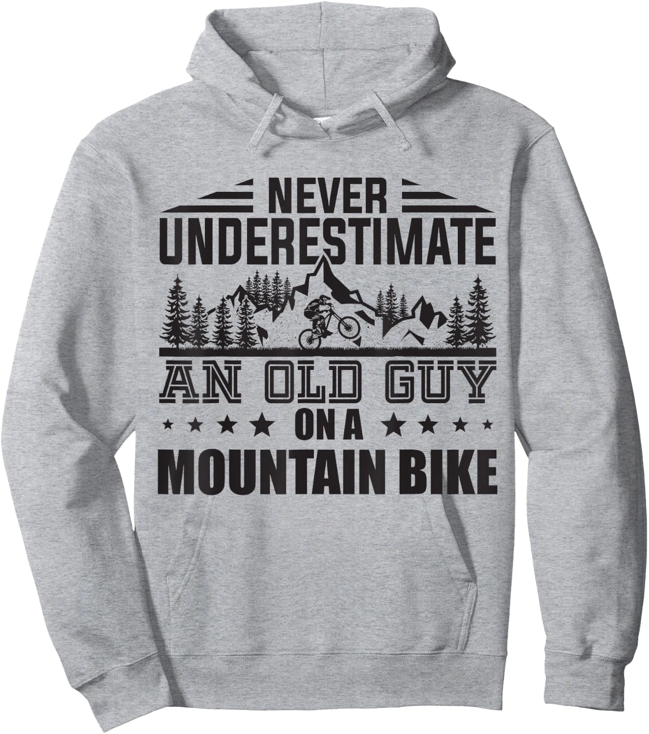 Funny Never Underestimate An Old Guy With Mountain Bike Men Hoodie - Hoodie | Ash