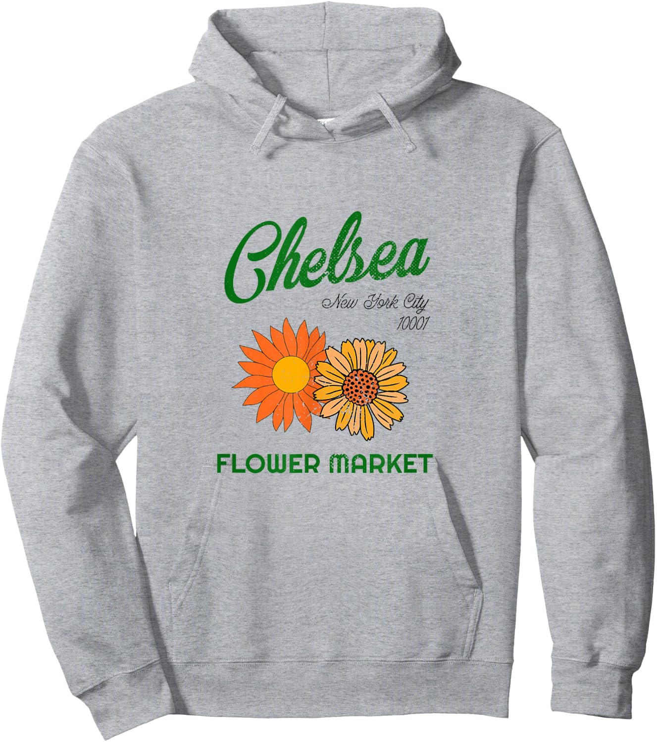 Cute Retro Chelsea NYC Flower Market West Side Manhattan Hoodie - Hoodie | Ash