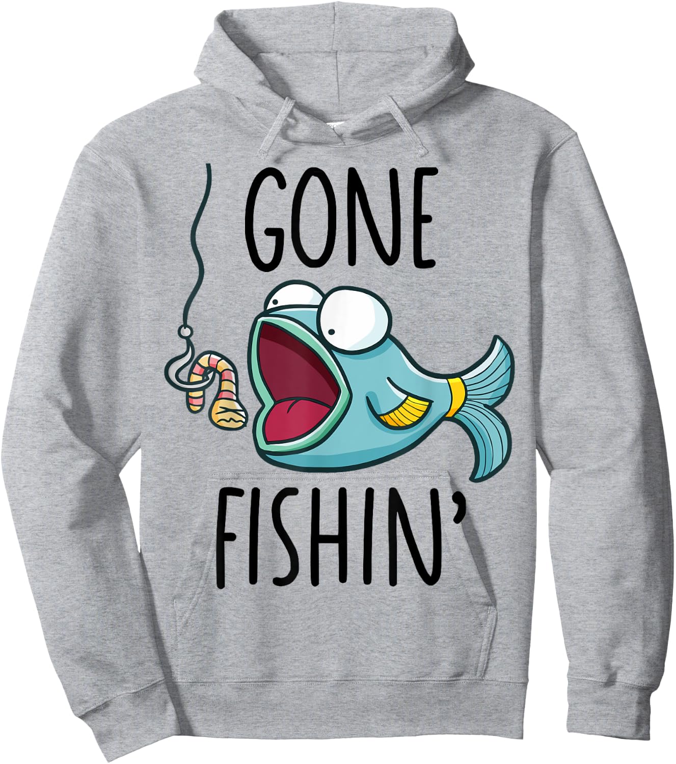 Gone Fishing-Shirt Kids Toddler Boys Girls Funny Fishing Hoodie - Hoodie | Ash