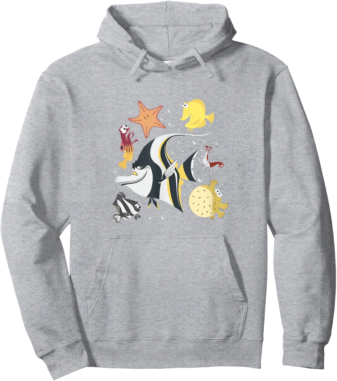 Disney Pixar Finding Nemo Fish Tank Gang Group Shot Logo Hoodie - Hoodie | Ash